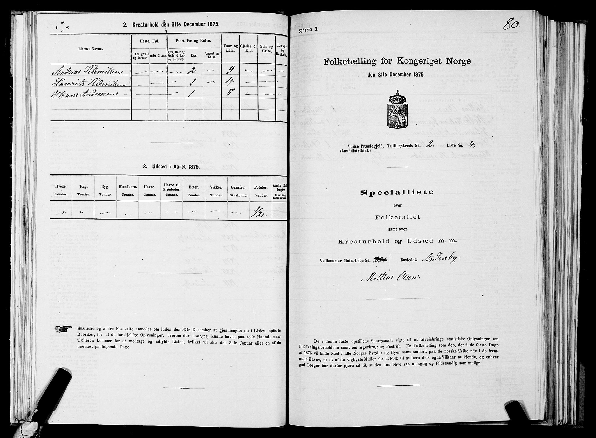 SATØ, 1875 census for 2029L Vadsø/Vadsø, 1875, p. 1080