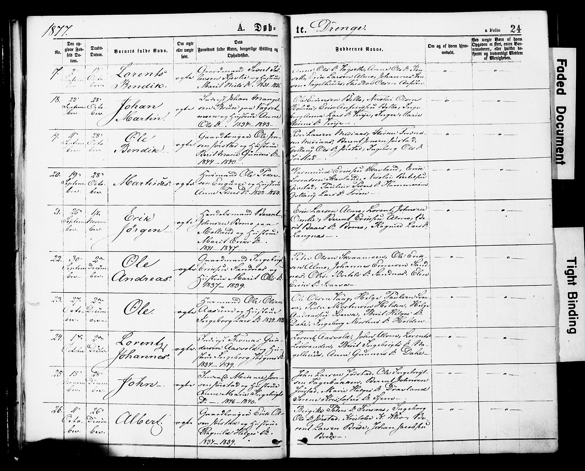 Ministerialprotokoller, klokkerbøker og fødselsregistre - Nord-Trøndelag, AV/SAT-A-1458/749/L0473: Parish register (official) no. 749A07, 1873-1887, p. 24