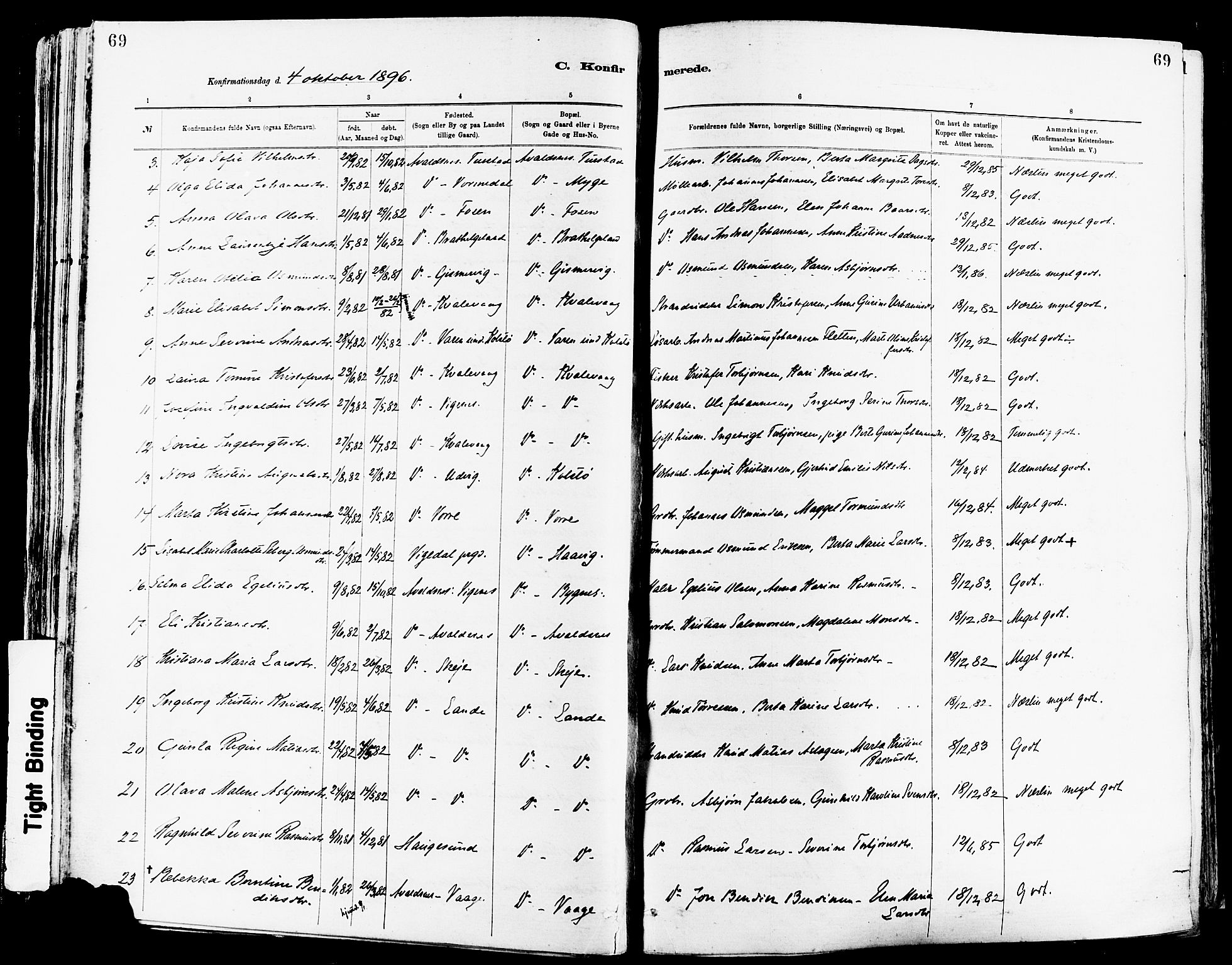 Avaldsnes sokneprestkontor, AV/SAST-A -101851/H/Ha/Haa/L0015: Parish register (official) no. A 15, 1880-1906, p. 69