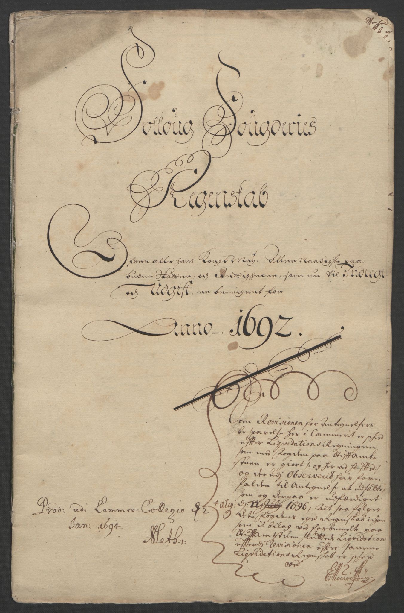 Rentekammeret inntil 1814, Reviderte regnskaper, Fogderegnskap, RA/EA-4092/R09/L0437: Fogderegnskap Follo, 1692-1693, p. 4
