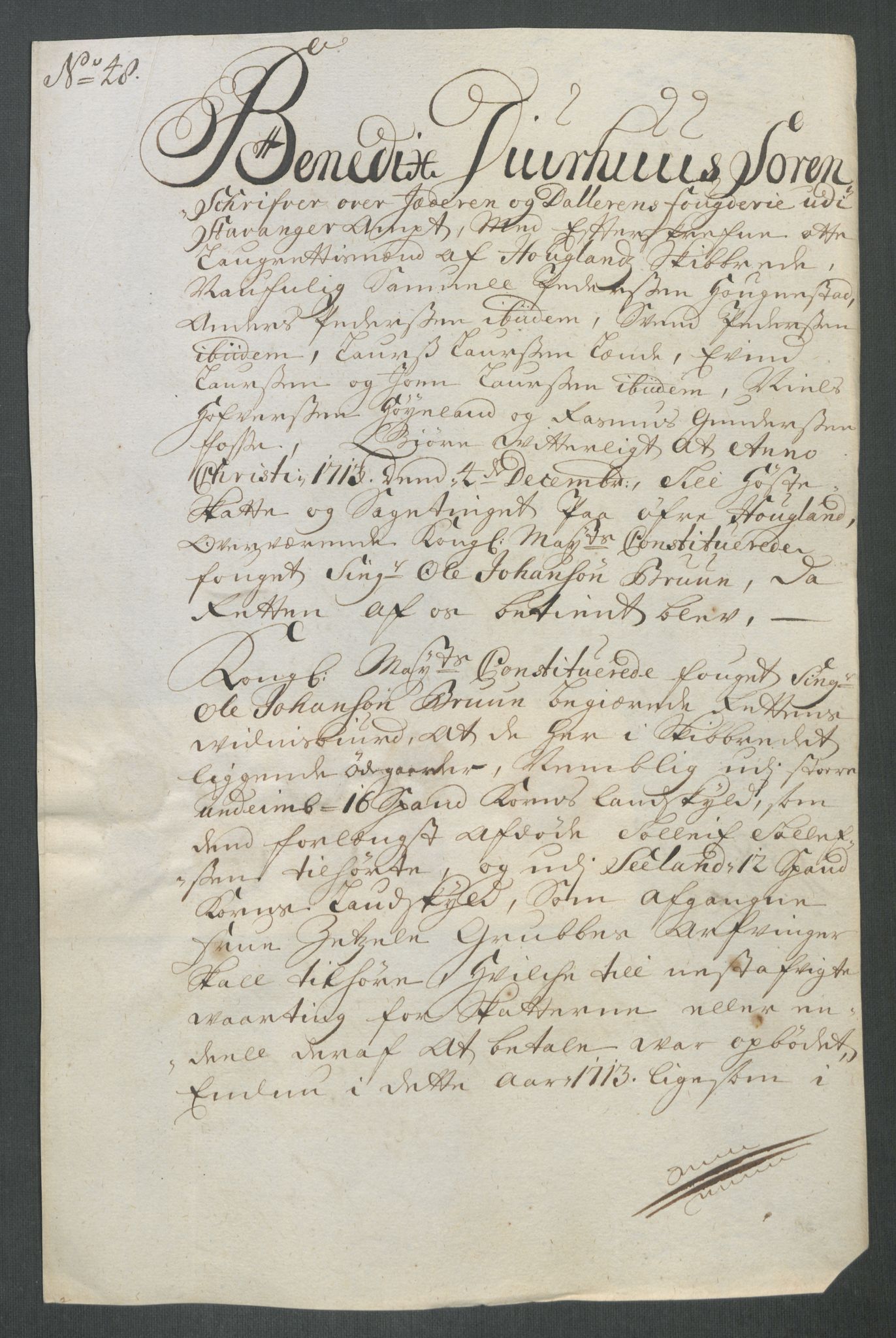 Rentekammeret inntil 1814, Reviderte regnskaper, Fogderegnskap, AV/RA-EA-4092/R46/L2738: Fogderegnskap Jæren og Dalane, 1713-1714, p. 198