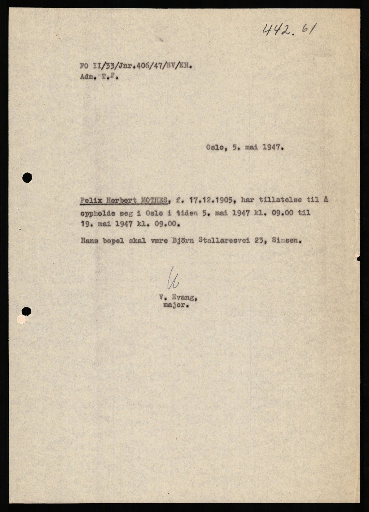 Forsvaret, Forsvarets overkommando II, AV/RA-RAFA-3915/D/Db/L0022: CI Questionaires. Tyske okkupasjonsstyrker i Norge. Tyskere., 1945-1946, p. 397