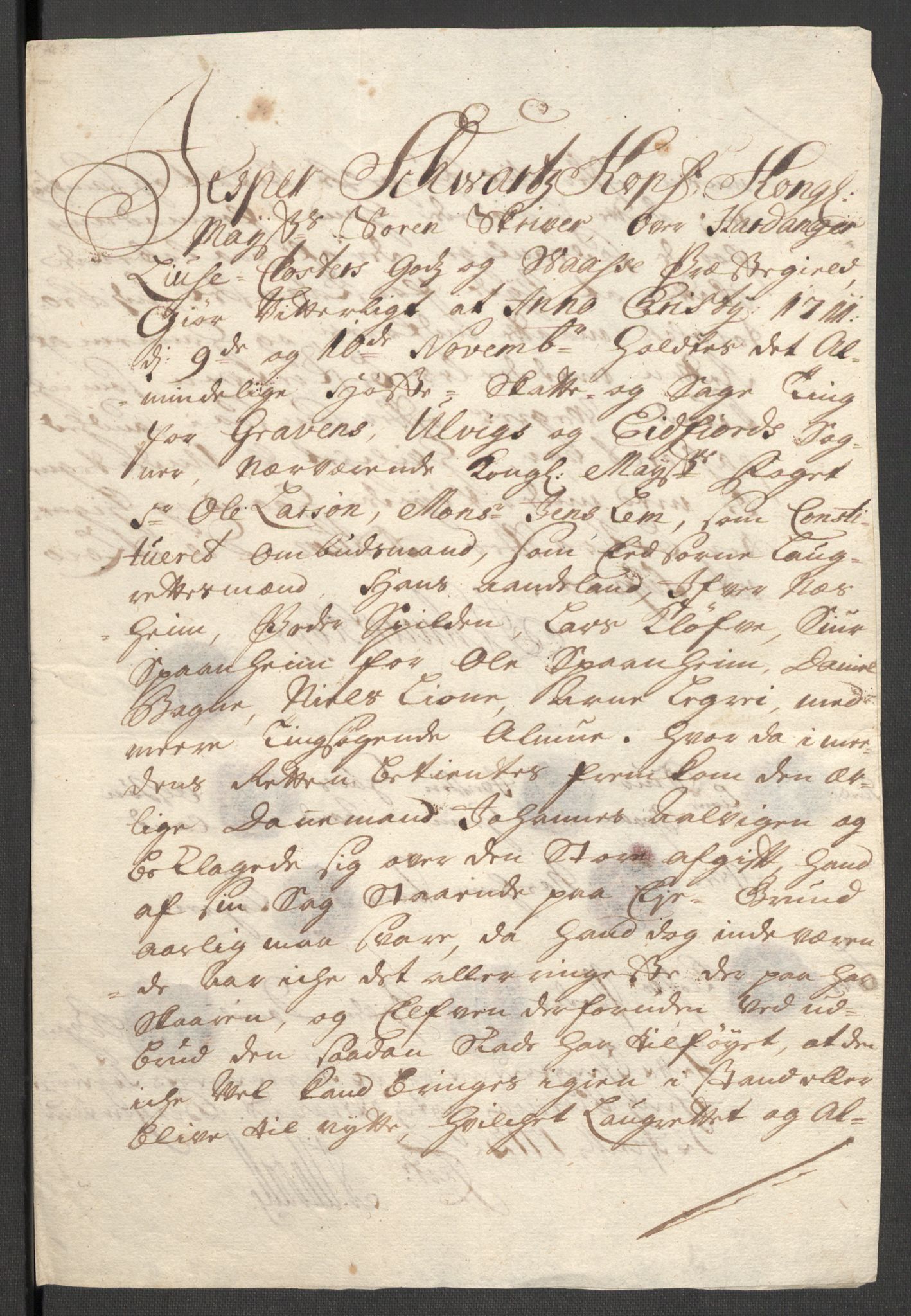 Rentekammeret inntil 1814, Reviderte regnskaper, Fogderegnskap, RA/EA-4092/R48/L2987: Fogderegnskap Sunnhordland og Hardanger, 1711, p. 309