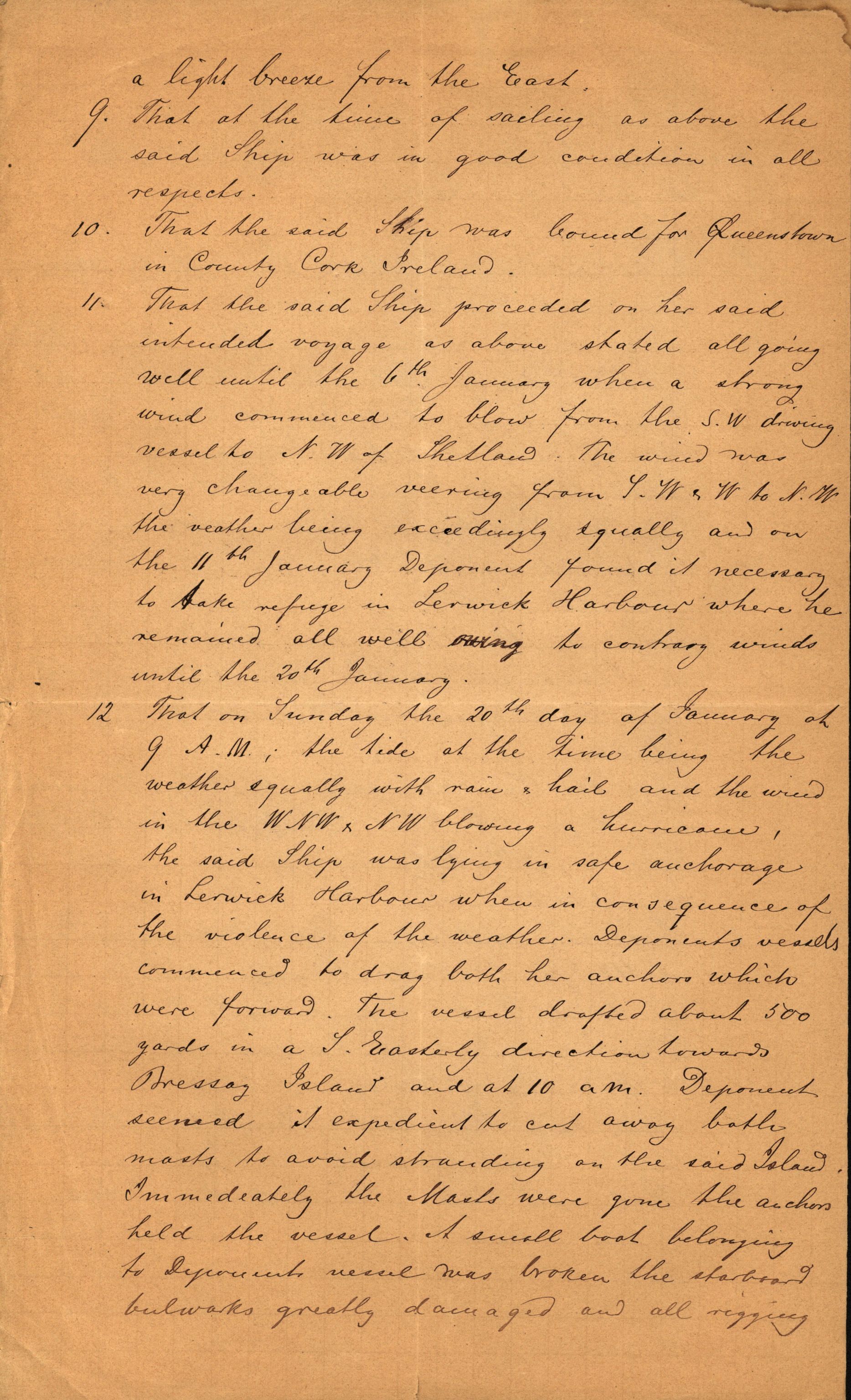 Pa 63 - Østlandske skibsassuranceforening, VEMU/A-1079/G/Ga/L0017/0009: Havaridokumenter / Agnese, Agnes, Adelphia, Kvik, Varnæs, 1884, p. 72