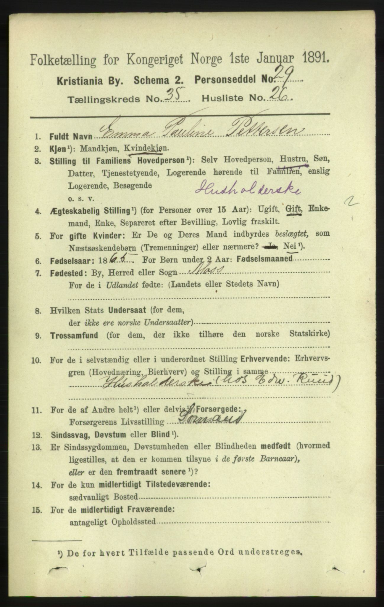 RA, 1891 census for 0301 Kristiania, 1891, p. 19947