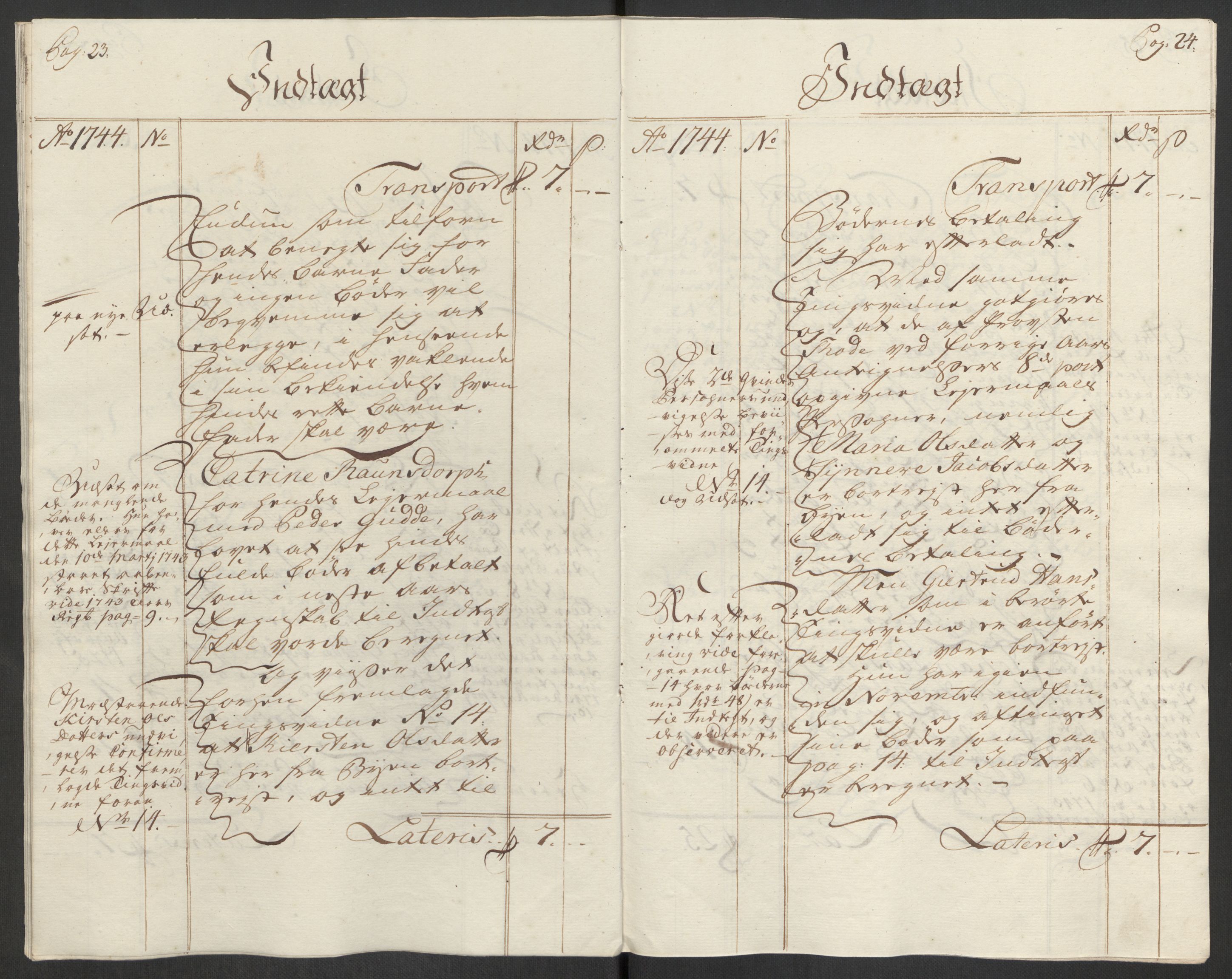 Rentekammeret inntil 1814, Reviderte regnskaper, Byregnskaper, AV/RA-EA-4066/R/Rs/L0541: [S22] Sikt og sakefall, 1743-1746, p. 133