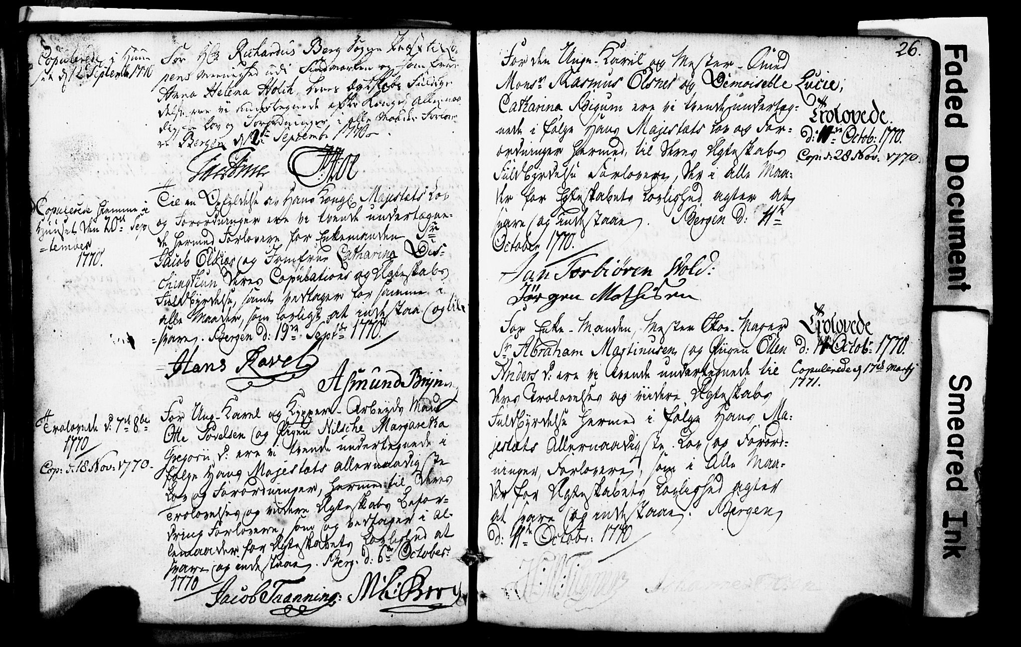 Domkirken sokneprestembete, AV/SAB-A-74801: Best man's statements no. II.5.1, 1767-1792, p. 26