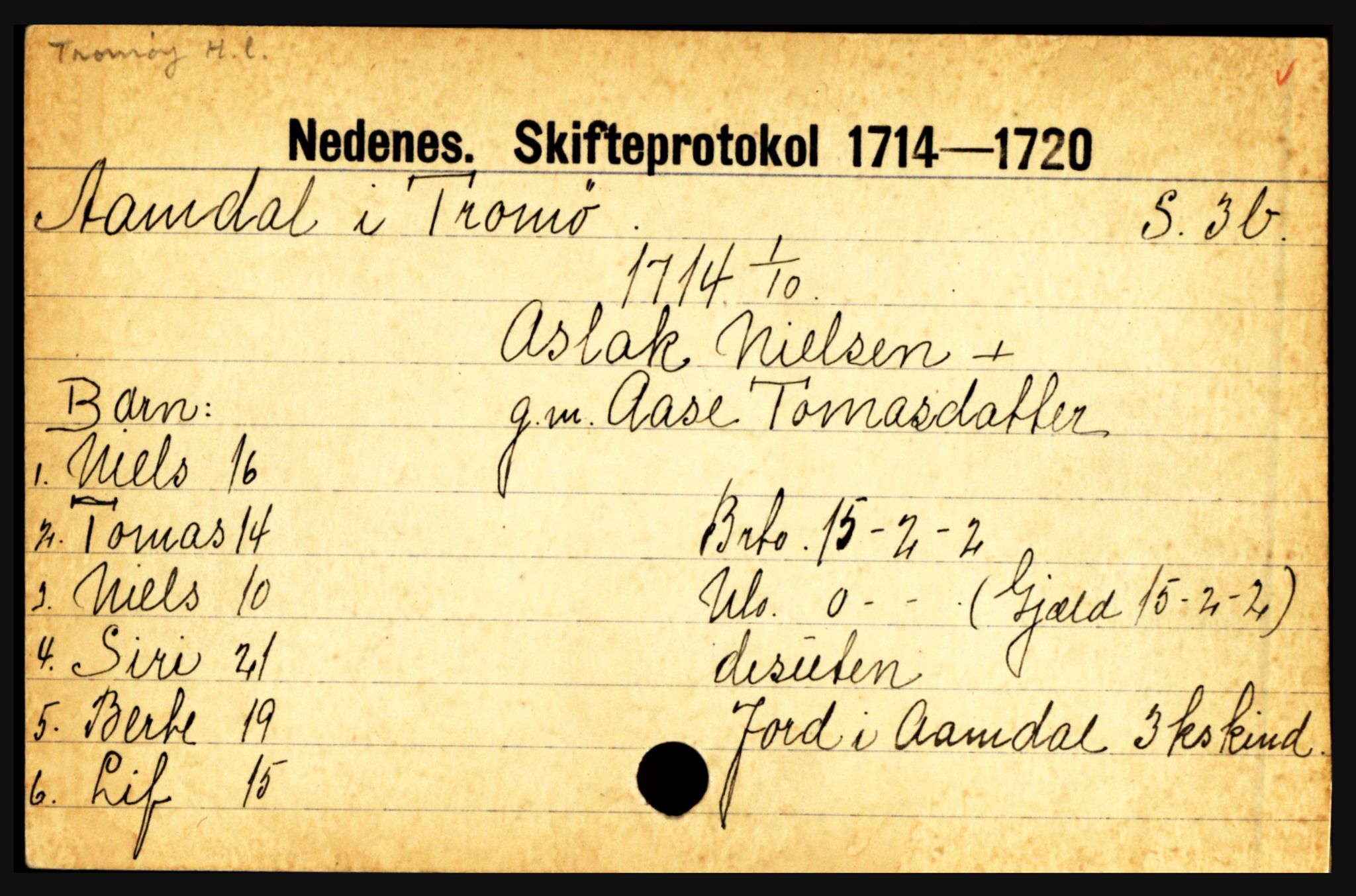 Nedenes sorenskriveri før 1824, AV/SAK-1221-0007/H, p. 34813