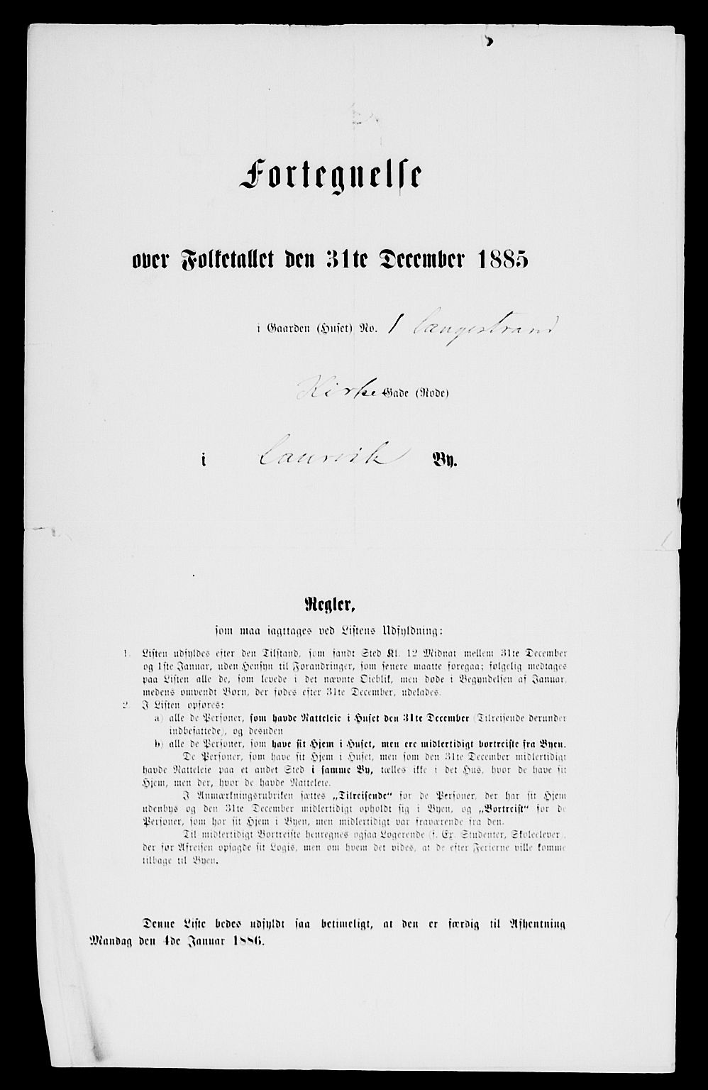 SAKO, 1885 census for 0707 Larvik, 1885, p. 1691