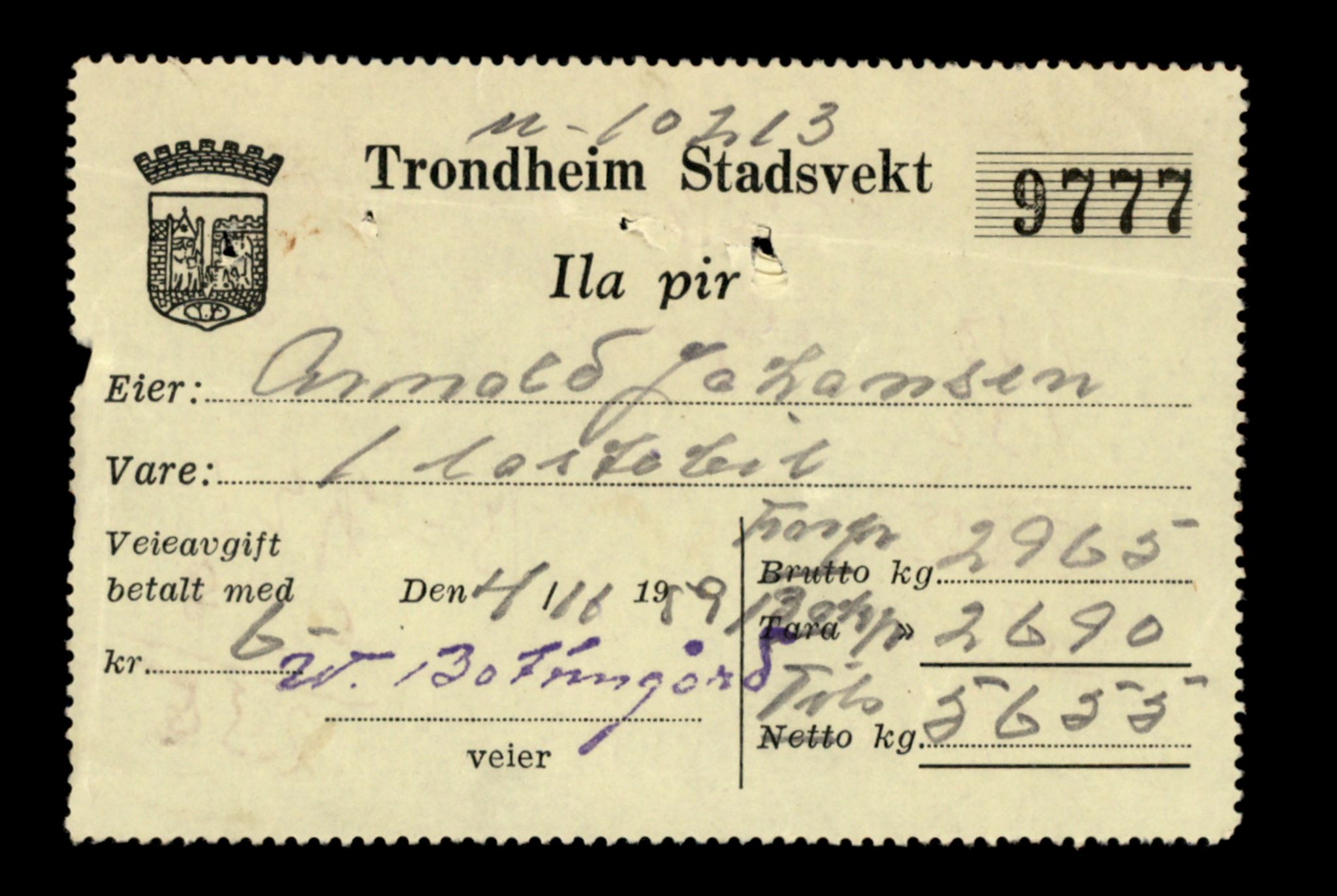Møre og Romsdal vegkontor - Ålesund trafikkstasjon, SAT/A-4099/F/Fe/L0010: Registreringskort for kjøretøy T 1050 - T 1169, 1927-1998, p. 3057