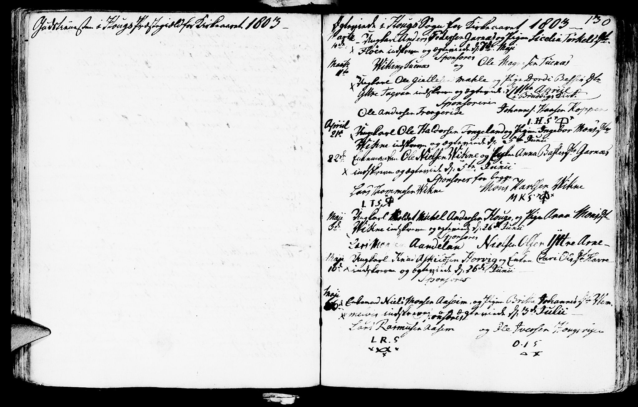 Haus sokneprestembete, SAB/A-75601/H/Haa: Parish register (official) no. A 11, 1796-1816, p. 130
