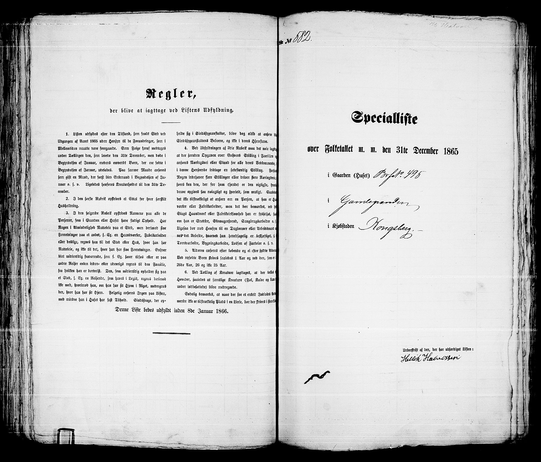 RA, 1865 census for Kongsberg/Kongsberg, 1865, p. 1184