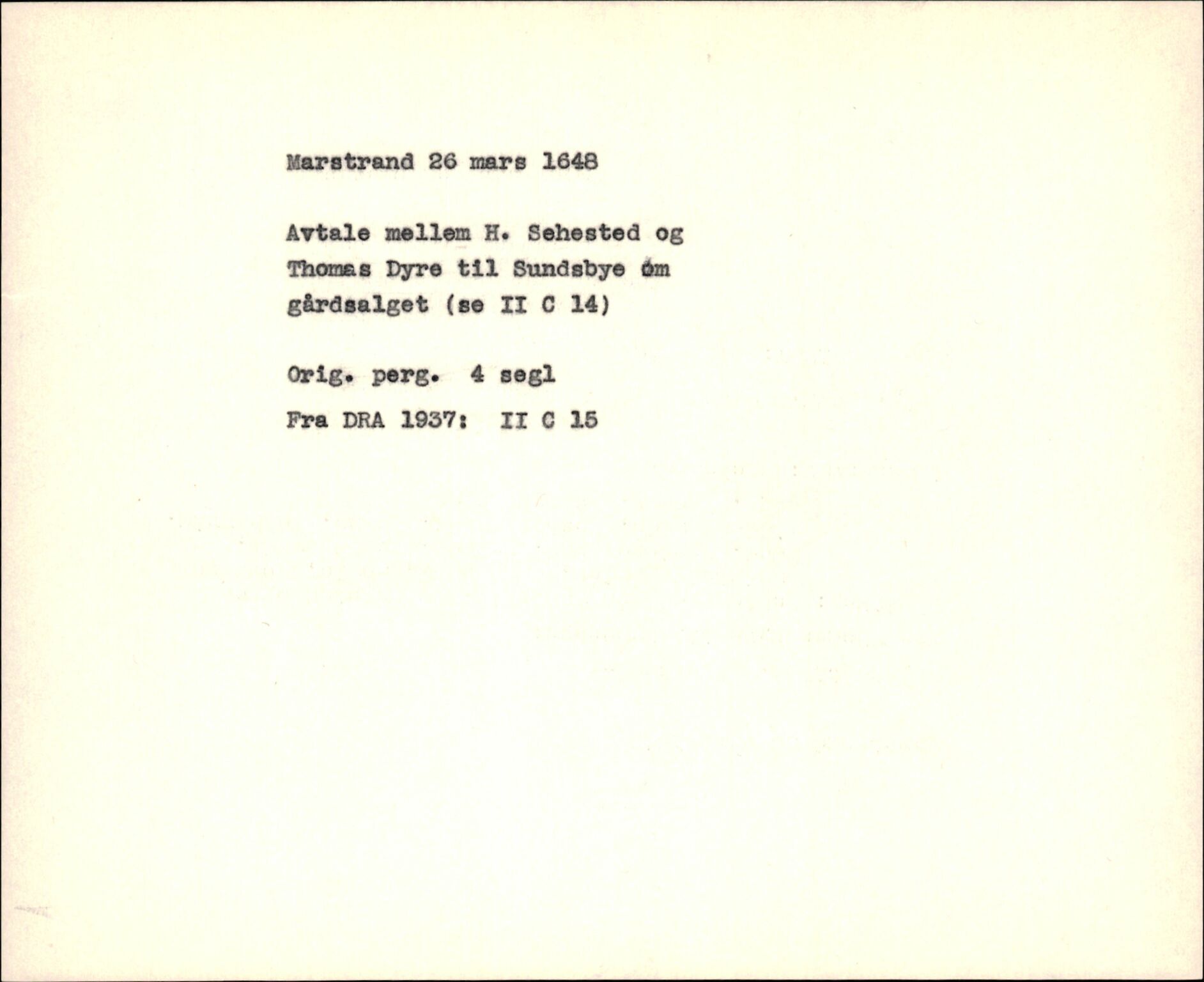 Riksarkivets diplomsamling, AV/RA-EA-5965/F35/F35f/L0002: Regestsedler: Diplomer fra DRA 1937 og 1996, p. 33