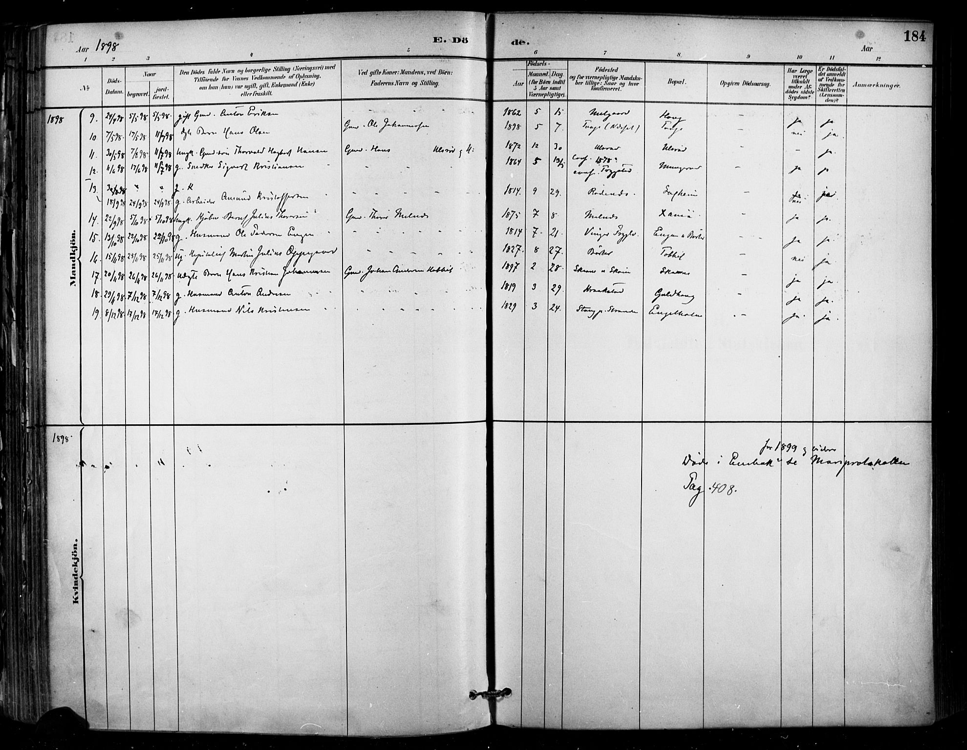 Enebakk prestekontor Kirkebøker, SAO/A-10171c/F/Fa/L0016: Parish register (official) no. I 16, 1883-1898, p. 184