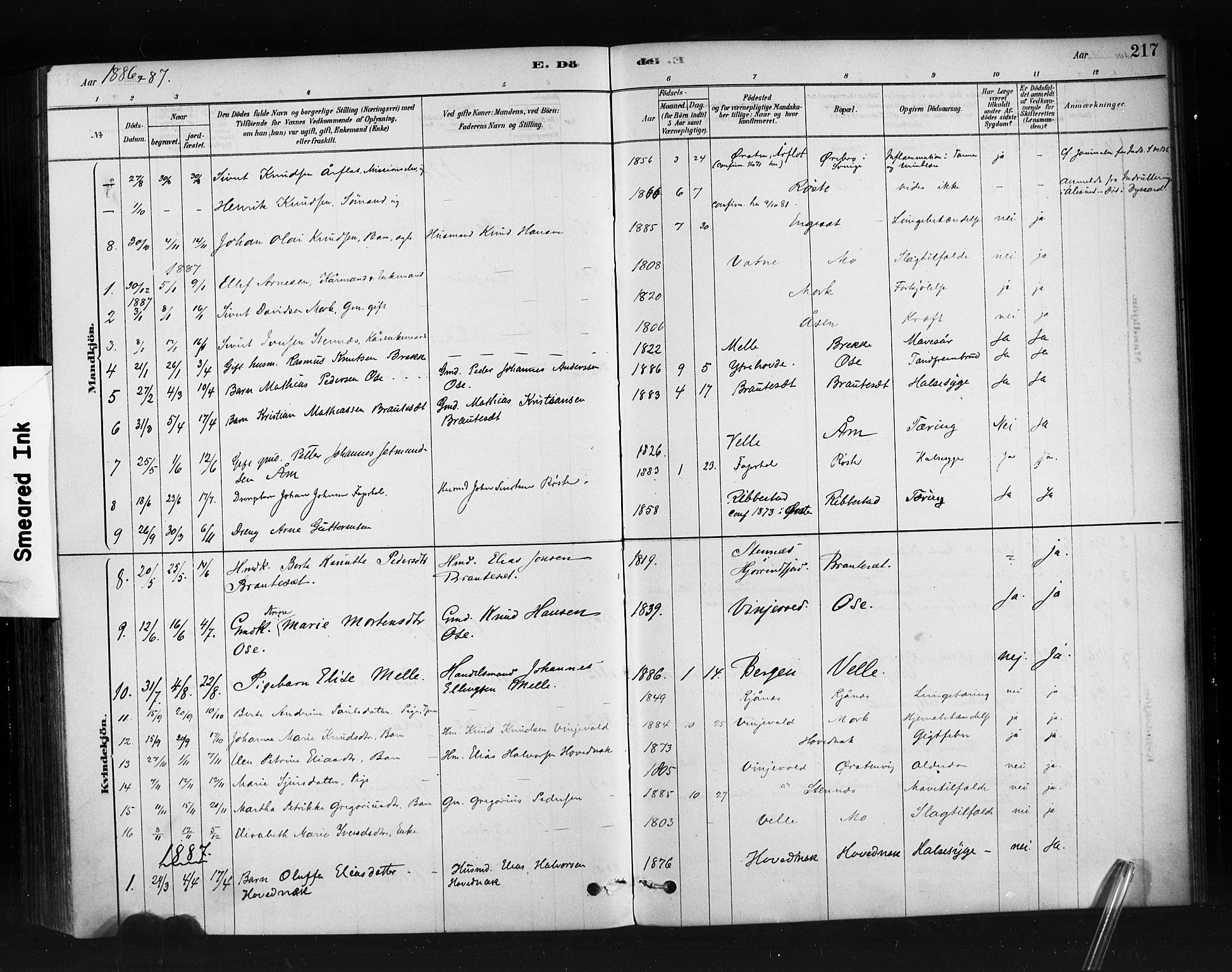 Ministerialprotokoller, klokkerbøker og fødselsregistre - Møre og Romsdal, SAT/A-1454/513/L0176: Parish register (official) no. 513A03, 1877-1889, p. 217