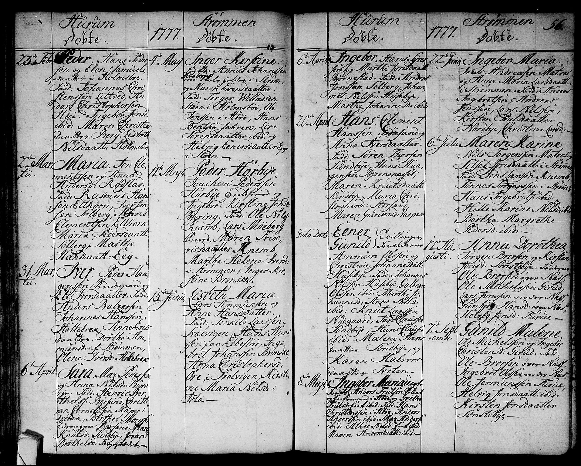 Hurum kirkebøker, AV/SAKO-A-229/F/Fa/L0007: Parish register (official) no. 7, 1771-1810, p. 56