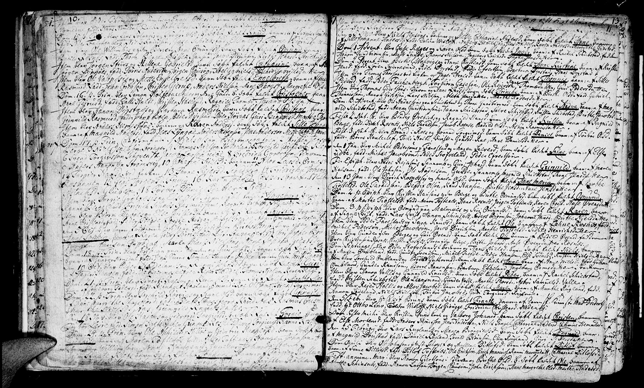 Mandal sokneprestkontor, AV/SAK-1111-0030/F/Fa/Faa/L0003: Parish register (official) no. A 3, 1748-1794, p. 10-11