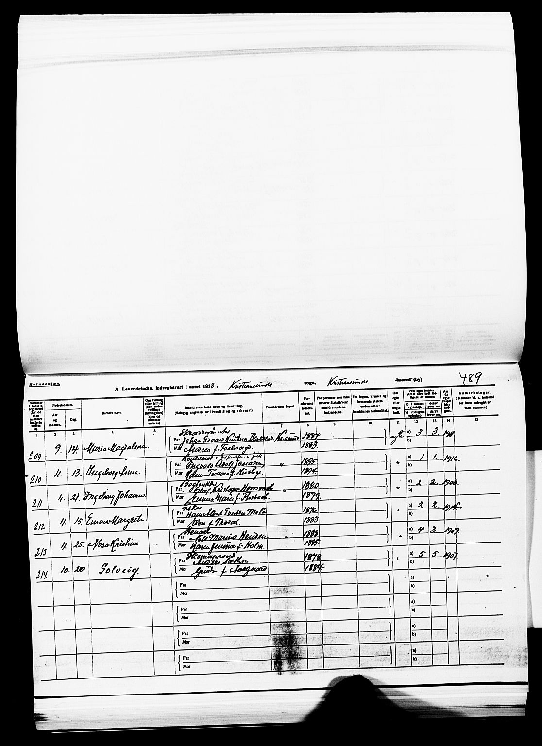 Ministerialprotokoller, klokkerbøker og fødselsregistre - Møre og Romsdal, SAT/A-1454/572/L0861: Parish register (official) no. 572D05, 1913-1920