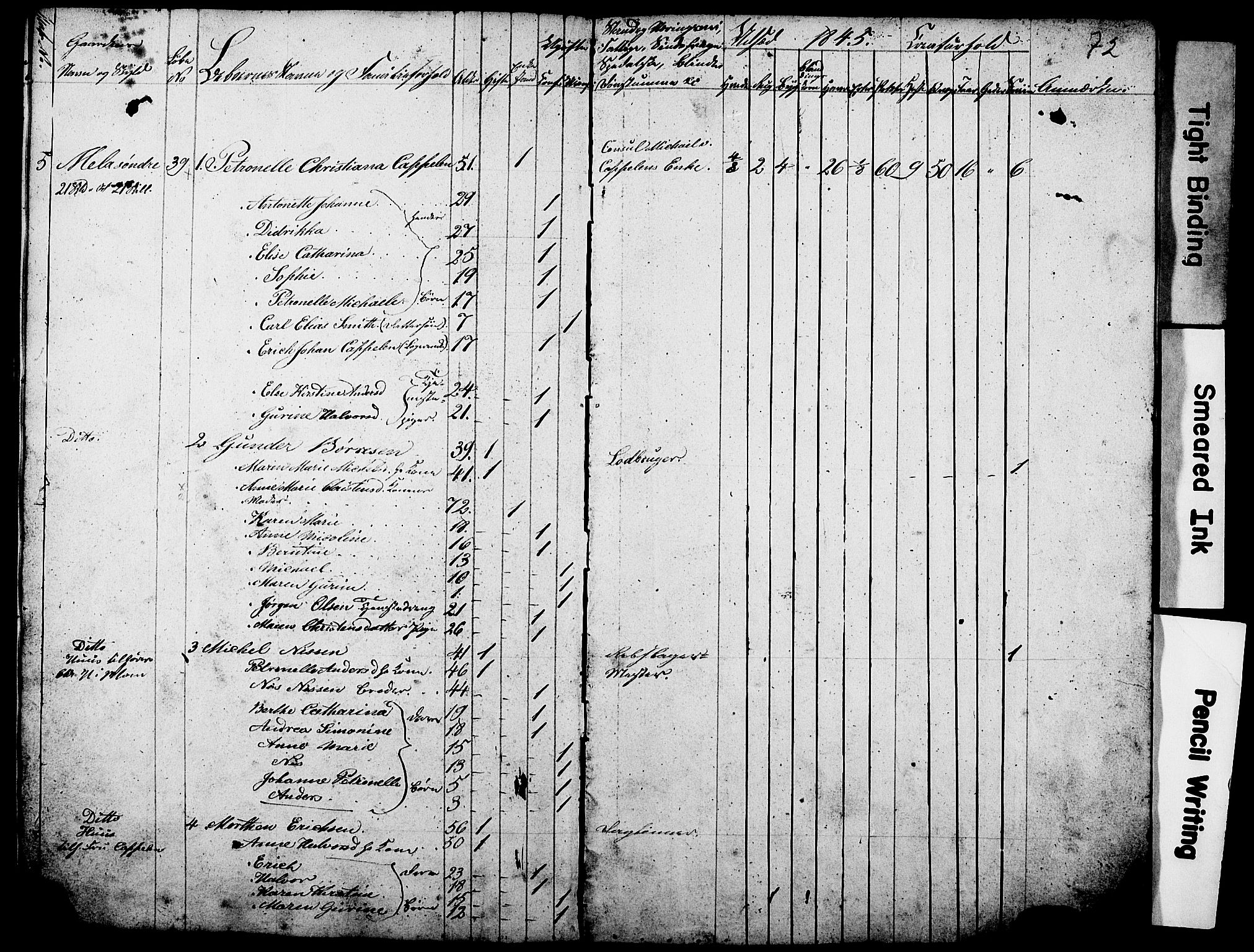 , Census 1845 for Gjerpen, 1845, p. 72