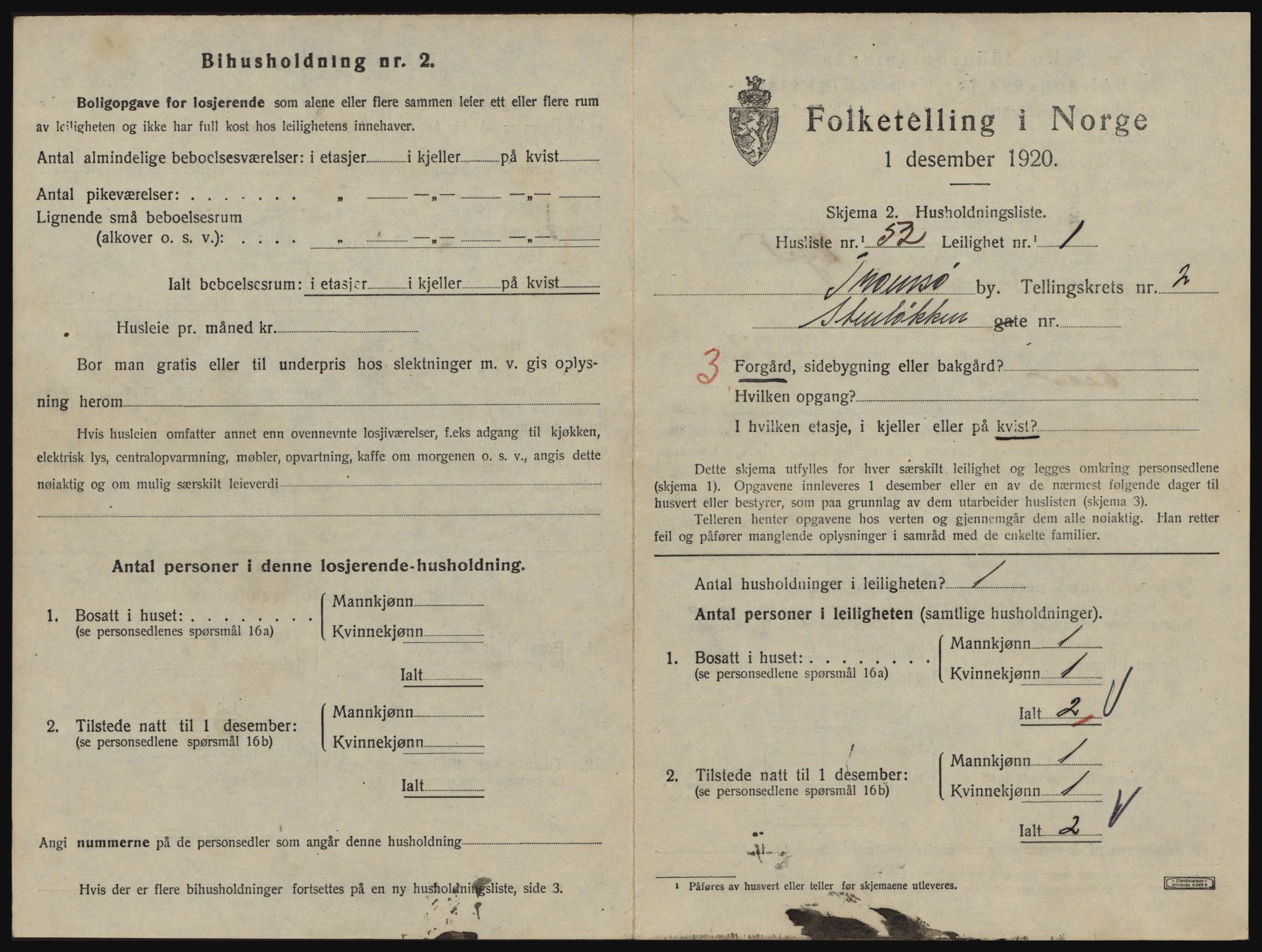 SATØ, 1920 census for Tromsø, 1920, p. 2961