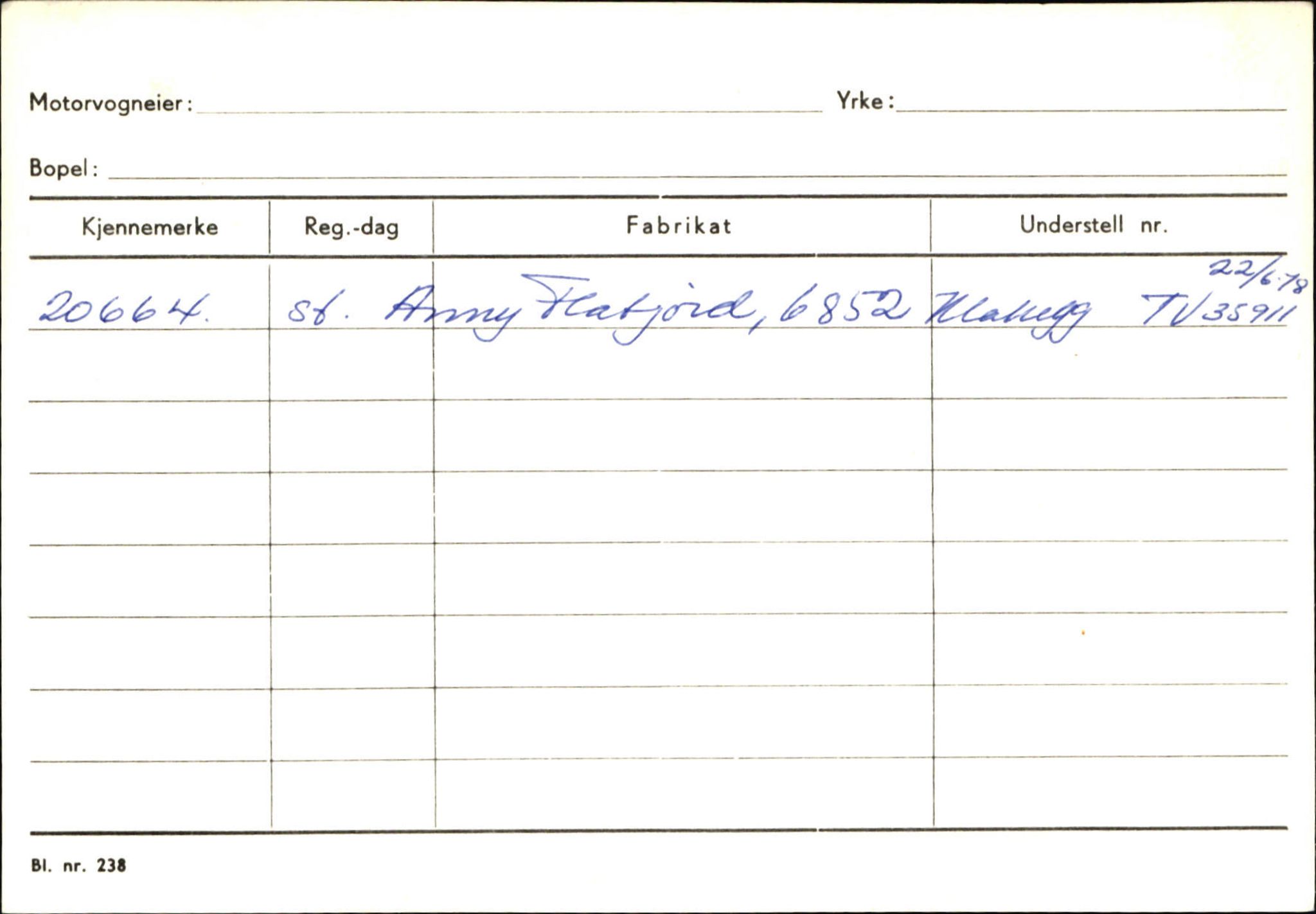 Statens vegvesen, Sogn og Fjordane vegkontor, SAB/A-5301/4/F/L0130: Eigarregister Eid T-Å. Høyanger A-O, 1945-1975, p. 1851