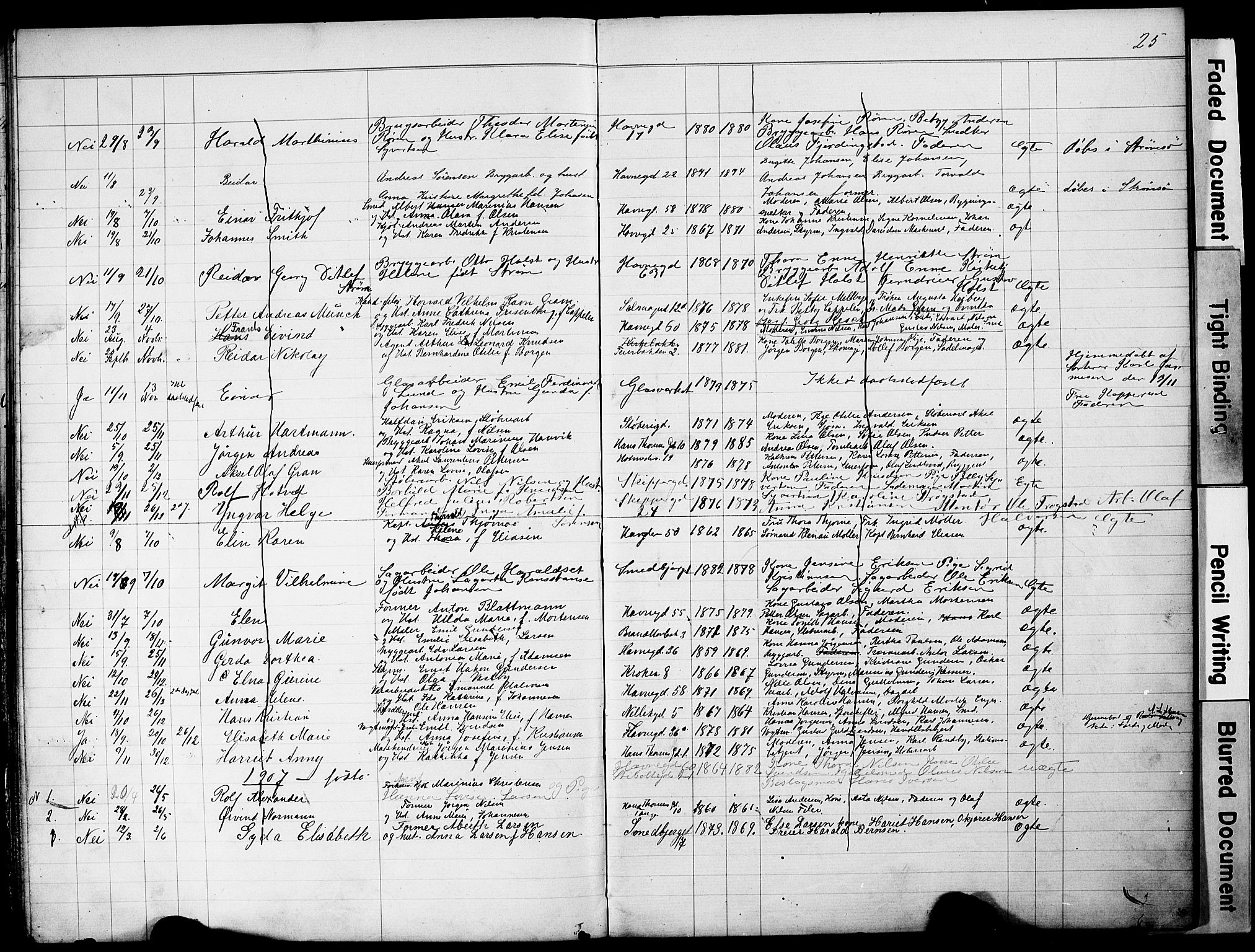 Strømsø kirkebøker, AV/SAKO-A-246/Y/Yb/L0001: Parish register draft no. II 1, 1896-1904, p. 25