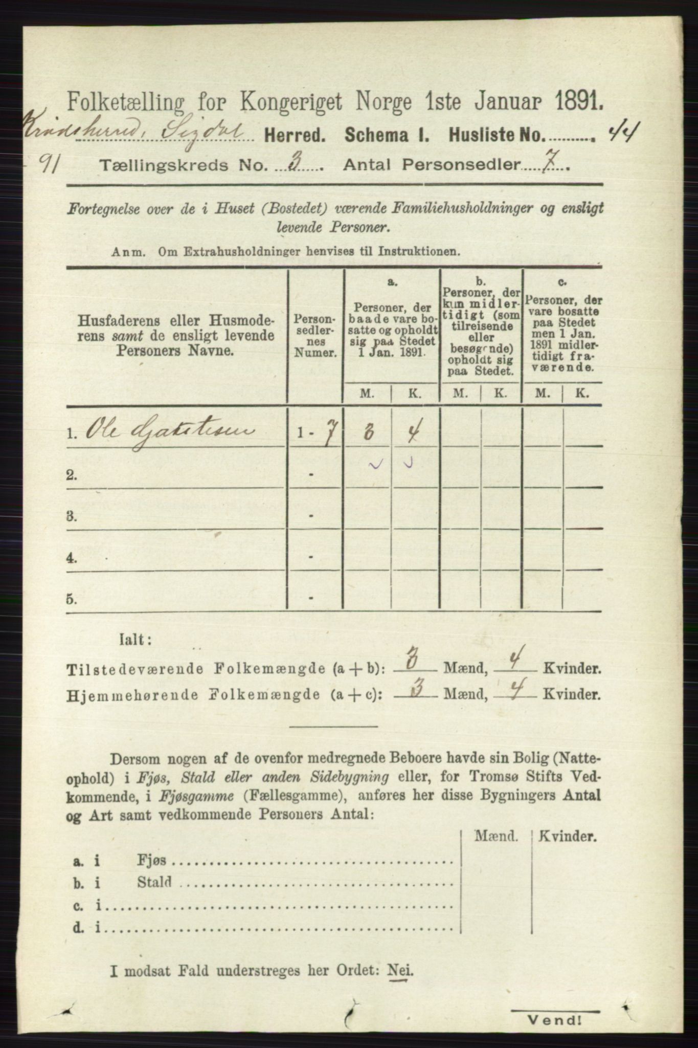 RA, 1891 census for 0621 Sigdal, 1891, p. 5565