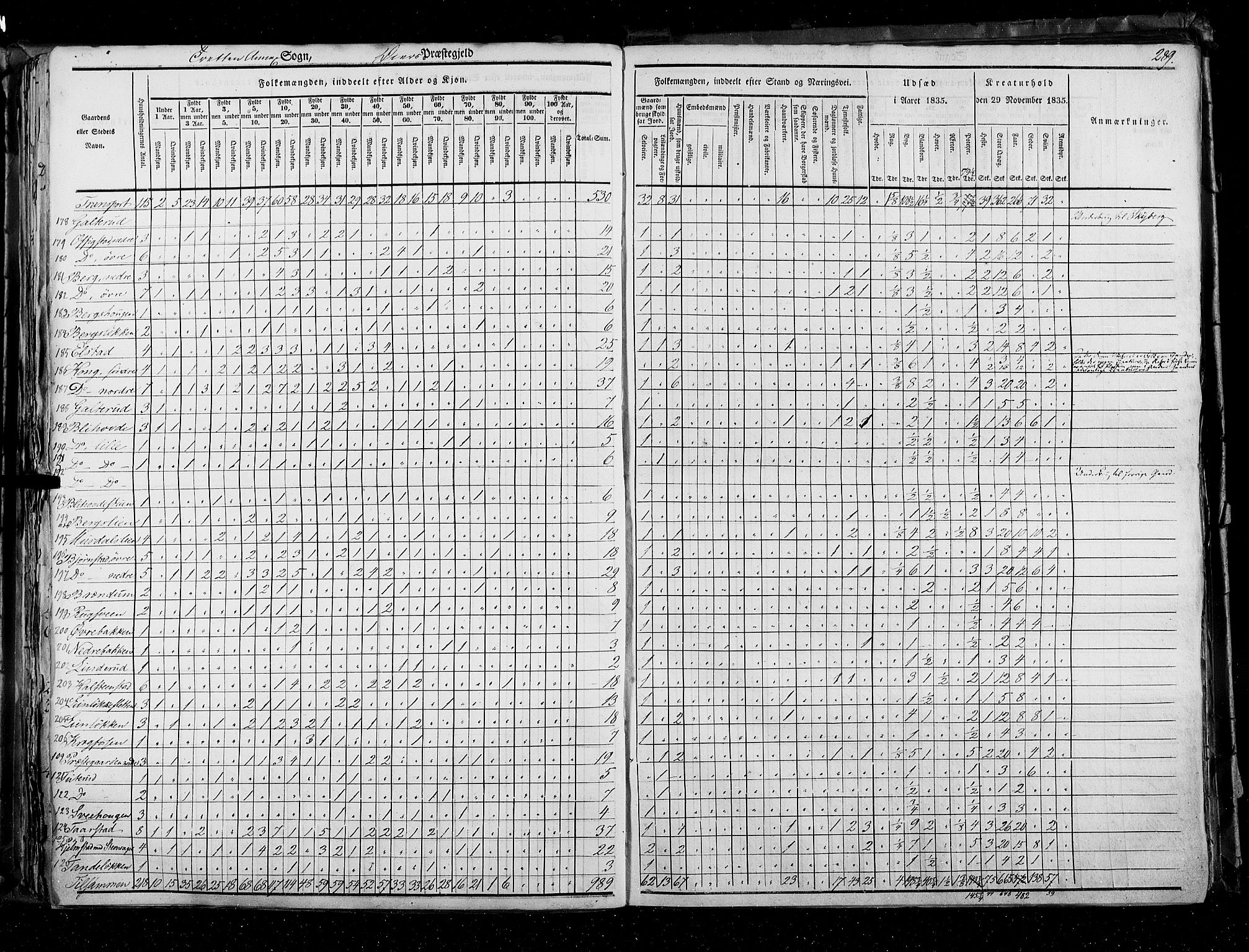 RA, Census 1835, vol. 3: Hedemarken amt og Kristians amt, 1835, p. 289