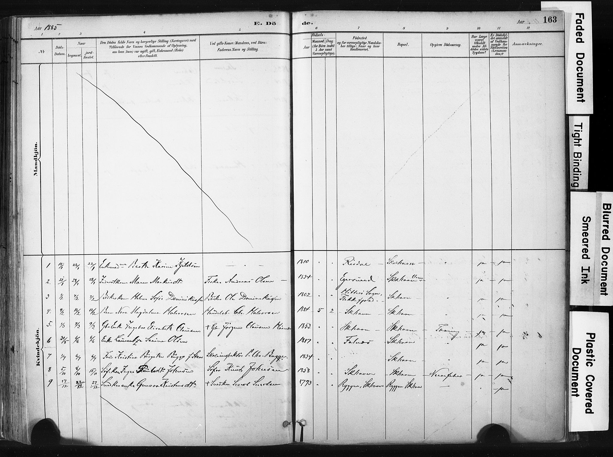 Skudenes sokneprestkontor, SAST/A -101849/H/Ha/Haa/L0008: Parish register (official) no. A 5, 1882-1912, p. 163