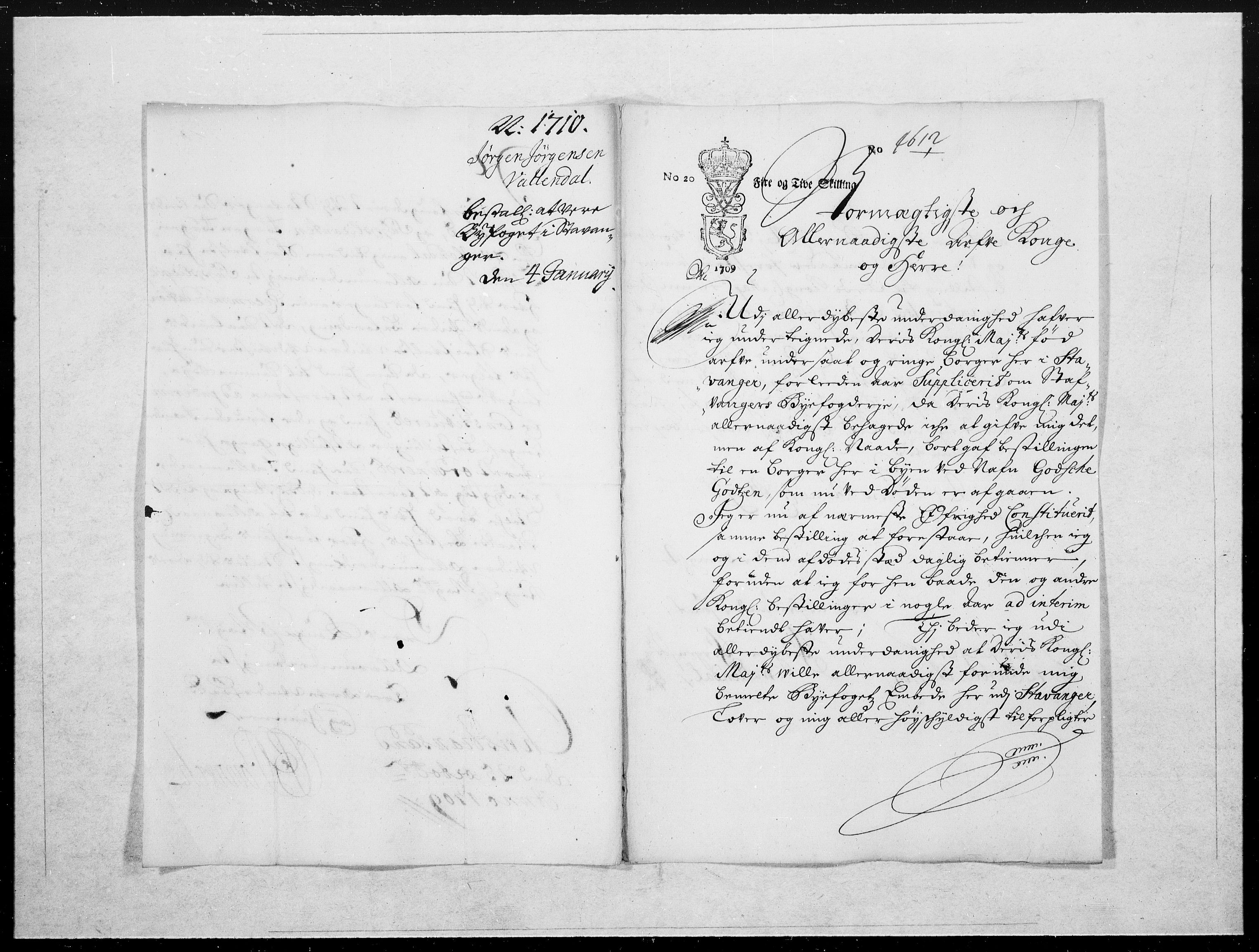 Danske Kanselli 1572-1799, AV/RA-EA-3023/F/Fc/Fcc/Fcca/L0068: Norske innlegg 1572-1799, 1710, p. 2