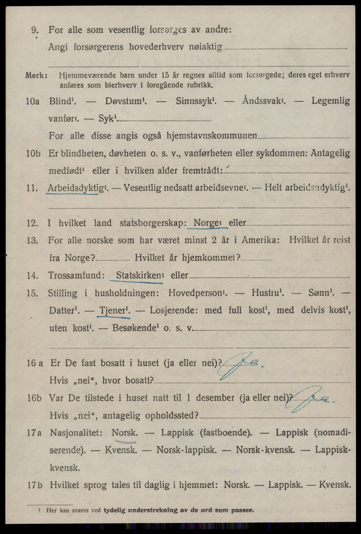 SAT, 1920 census for Byneset, 1920, p. 2077