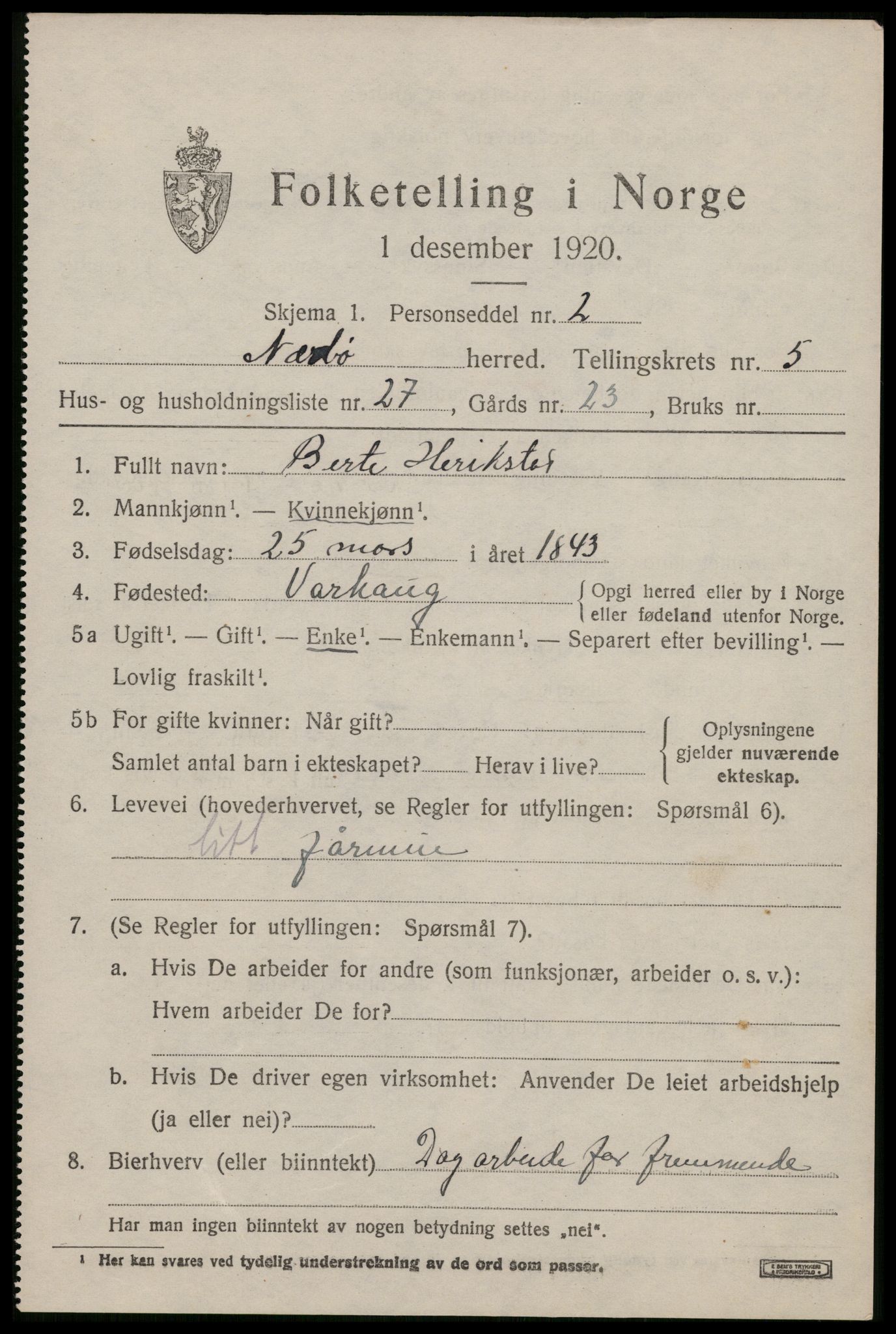 SAST, 1920 census for Nærbø, 1920, p. 3613