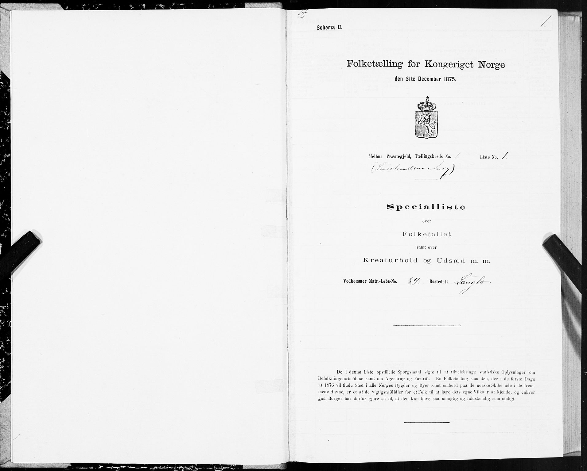 SAT, 1875 census for 1653P Melhus, 1875, p. 8001