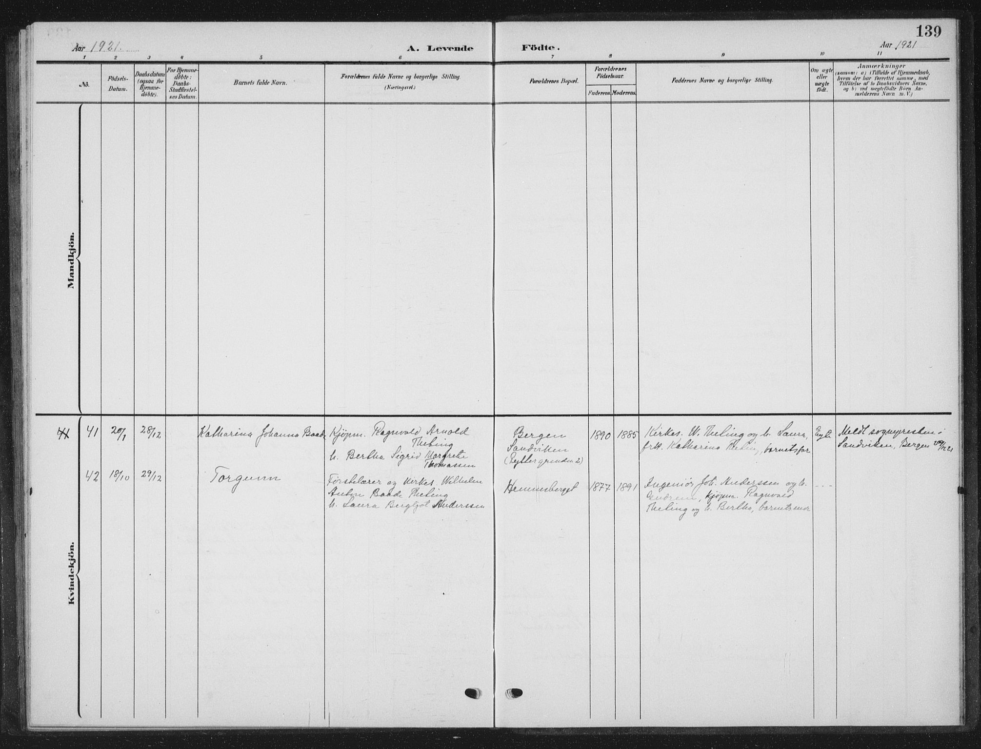 Ministerialprotokoller, klokkerbøker og fødselsregistre - Nordland, AV/SAT-A-1459/825/L0370: Parish register (copy) no. 825C07, 1903-1923, p. 139