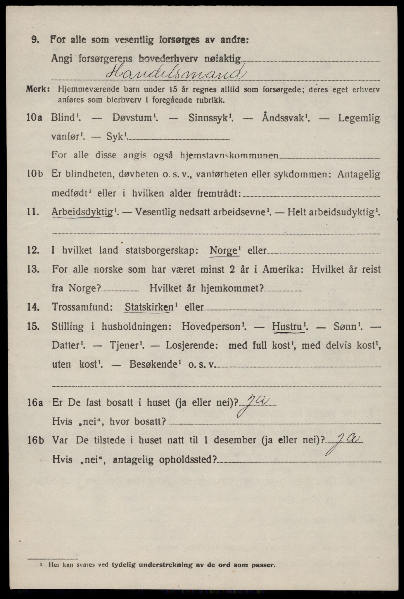 SAST, 1920 census for Nedstrand, 1920, p. 2652