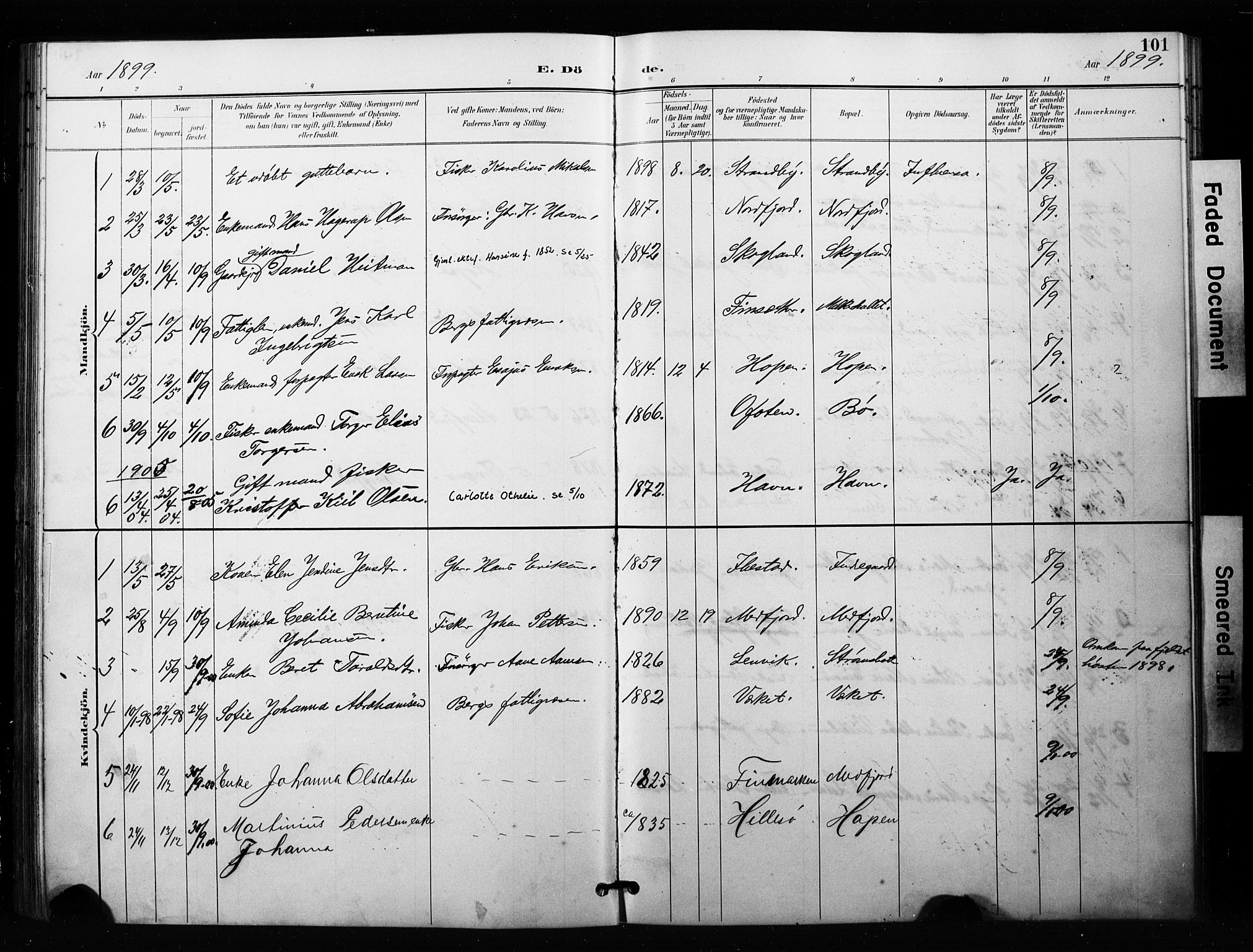 Berg sokneprestkontor, SATØ/S-1318/G/Ga/Gaa/L0005kirke: Parish register (official) no. 5, 1894-1905, p. 101
