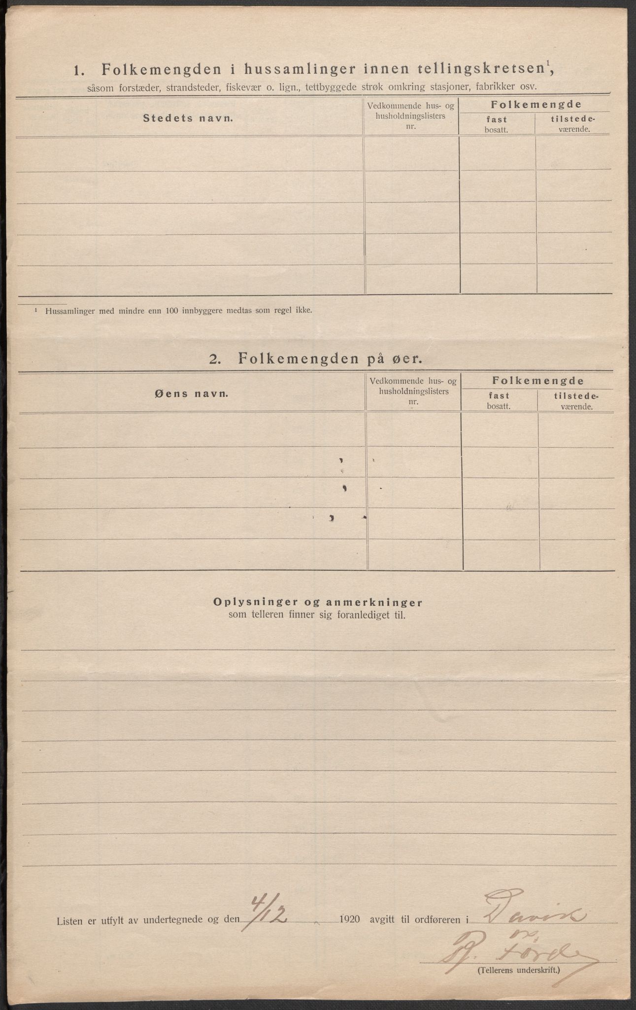 SAB, 1920 census for Davik, 1920, p. 16