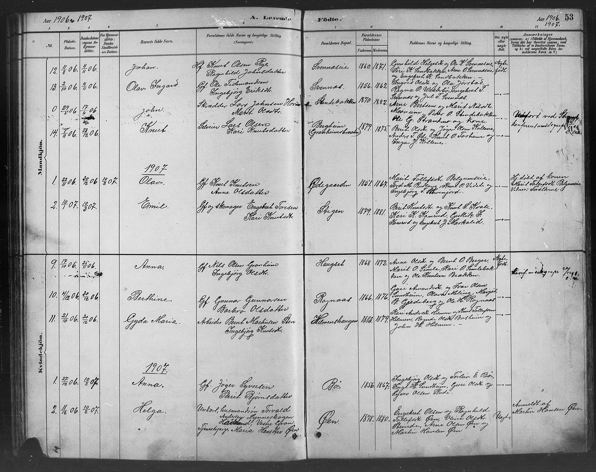 Nord-Aurdal prestekontor, SAH/PREST-132/H/Ha/Hab/L0008: Parish register (copy) no. 8, 1883-1916, p. 53