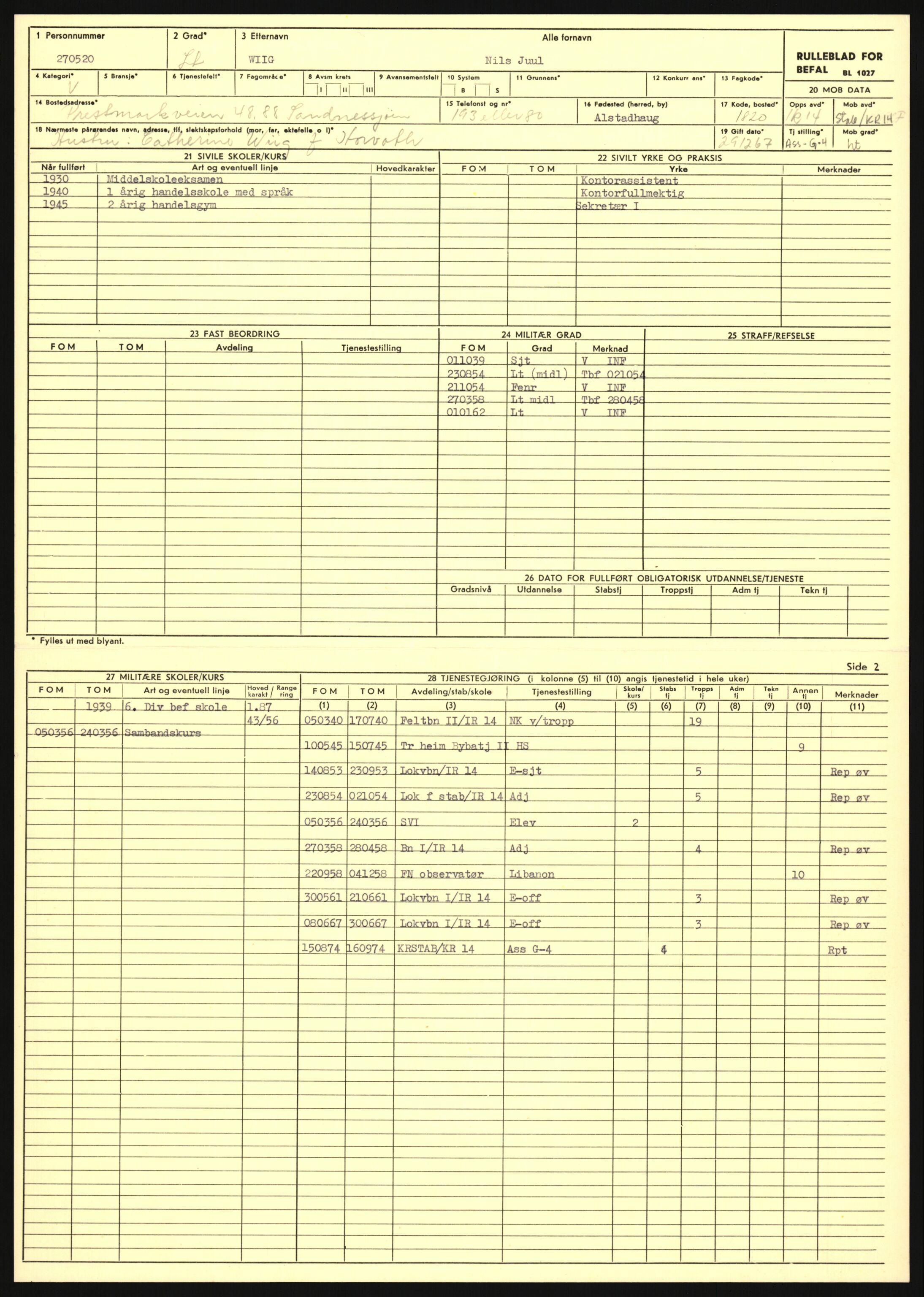 Forsvaret, Sør-Hålogaland landforsvar, AV/RA-RAFA-2552/P/Pa/L0303: Personellmapper for slettet personell, yrkesbefal og vernepliktig befal, født 1917-1920, 1936-1980, p. 696