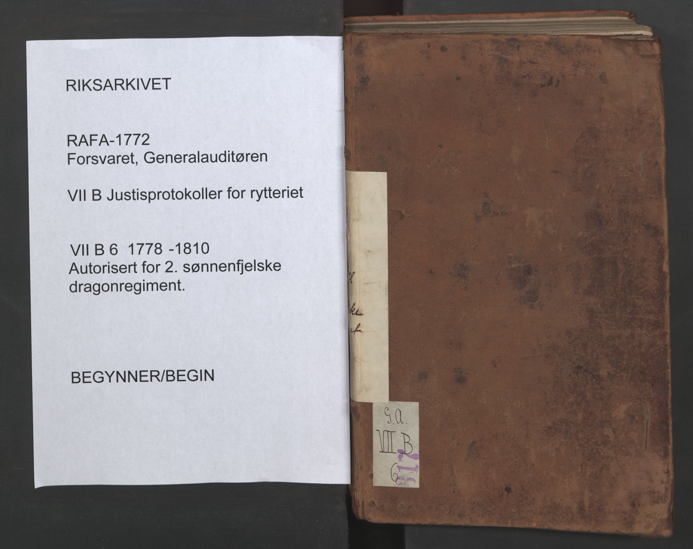 Forsvaret, Generalauditøren, RA/RAFA-1772/F/Fg/Fgb/L0006: Justitsprotokoller, 1778-1810