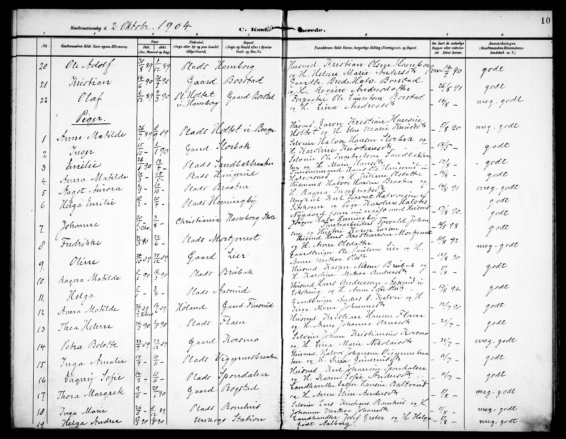 Aurskog prestekontor Kirkebøker, SAO/A-10304a/F/Fa/L0012: Parish register (official) no. I 12, 1902-1915, p. 10