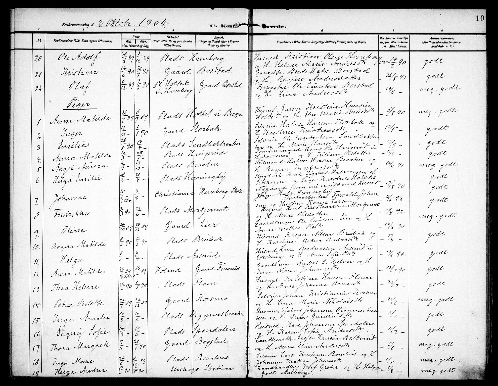 Aurskog prestekontor Kirkebøker, AV/SAO-A-10304a/F/Fa/L0012: Parish register (official) no. I 12, 1902-1915, p. 10