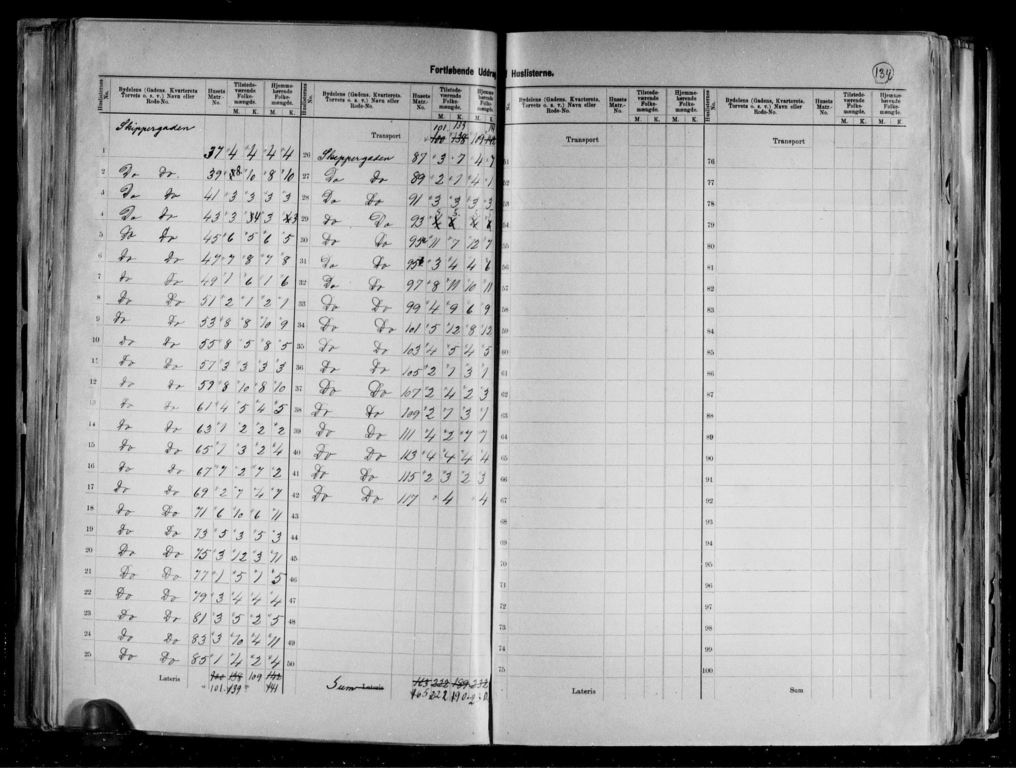 RA, 1891 census for 1001 Kristiansand, 1891, p. 44