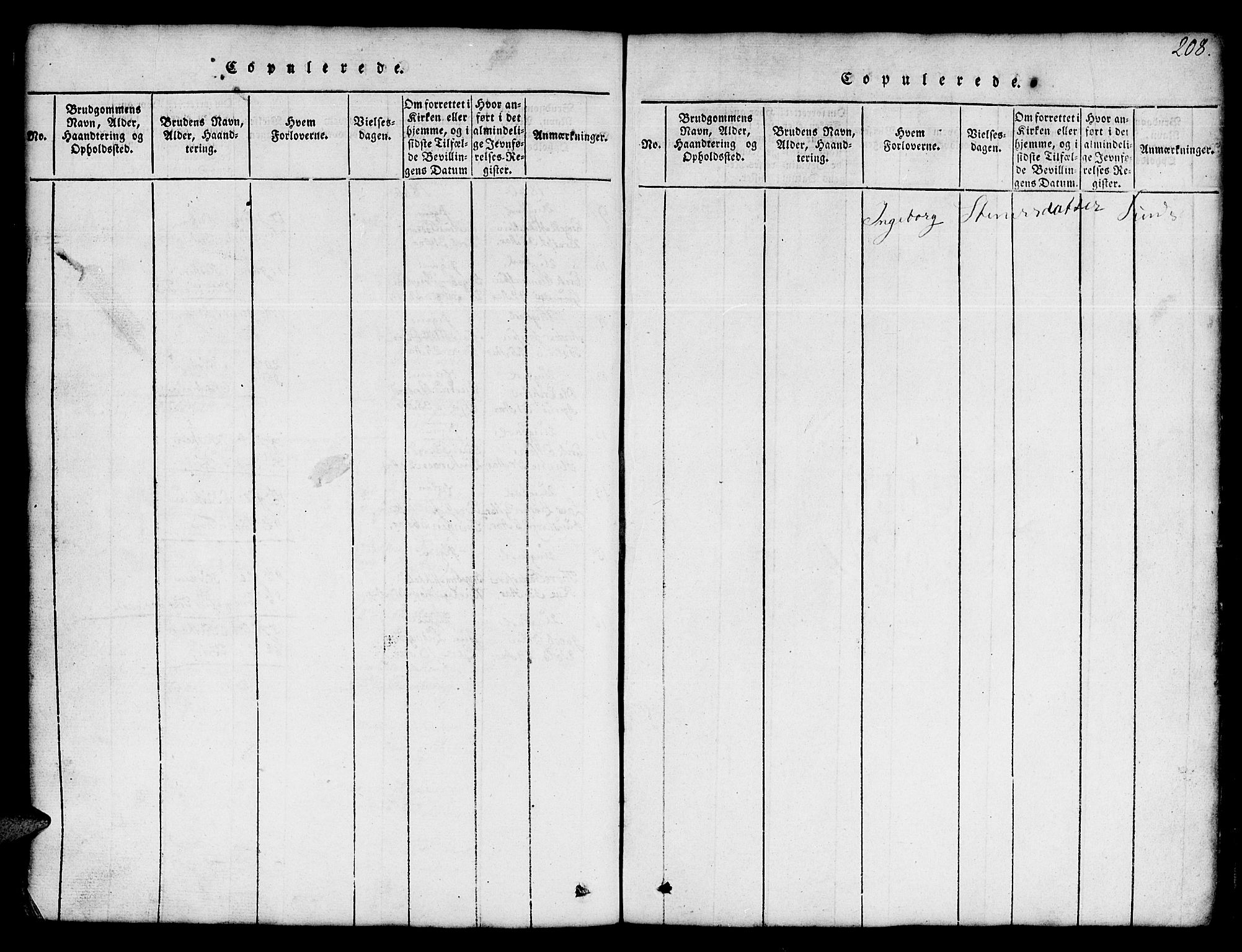 Ministerialprotokoller, klokkerbøker og fødselsregistre - Sør-Trøndelag, AV/SAT-A-1456/674/L0874: Parish register (copy) no. 674C01, 1816-1860, p. 208