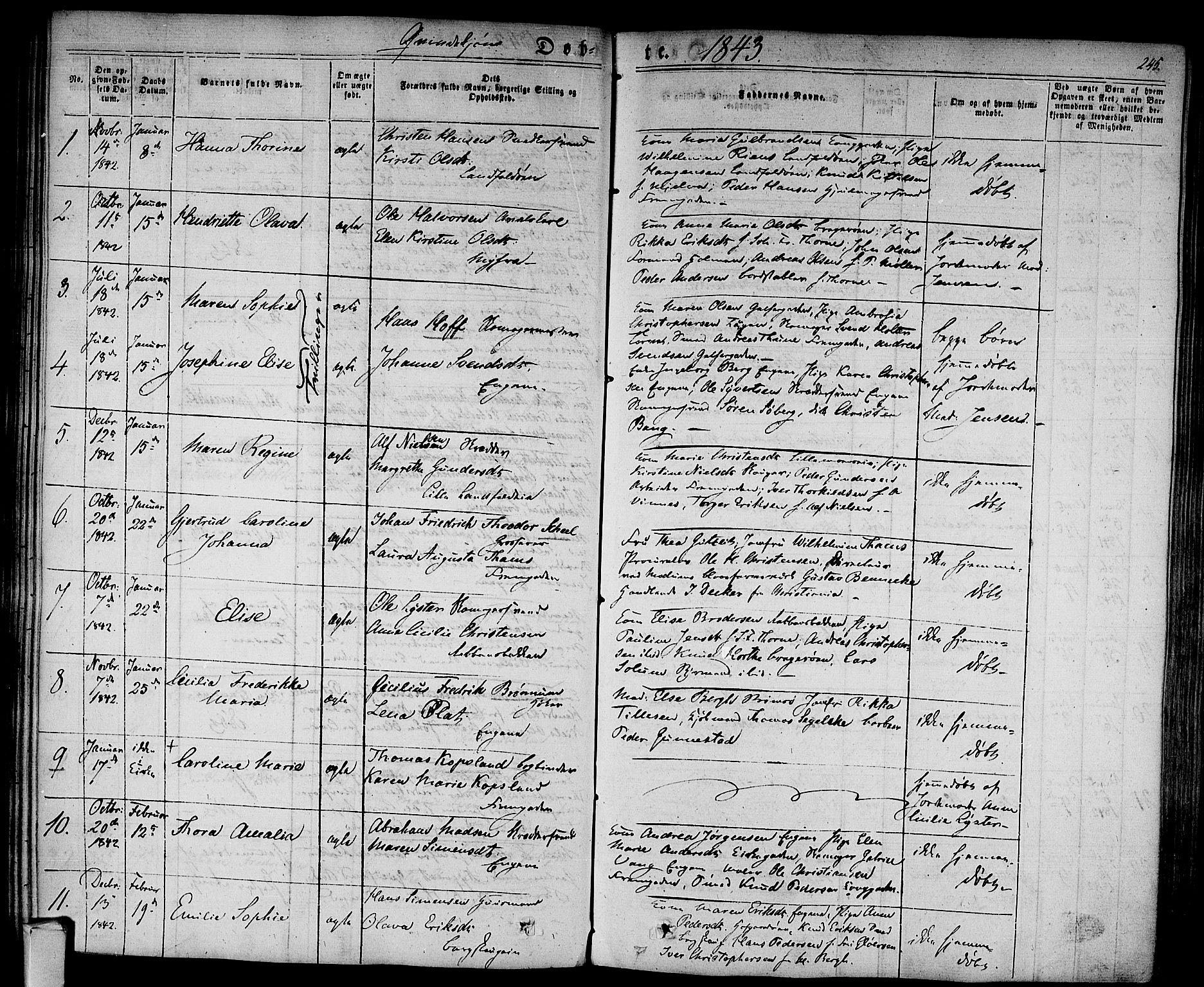 Bragernes kirkebøker, AV/SAKO-A-6/F/Fb/L0001: Parish register (official) no. II 1, 1830-1847, p. 245