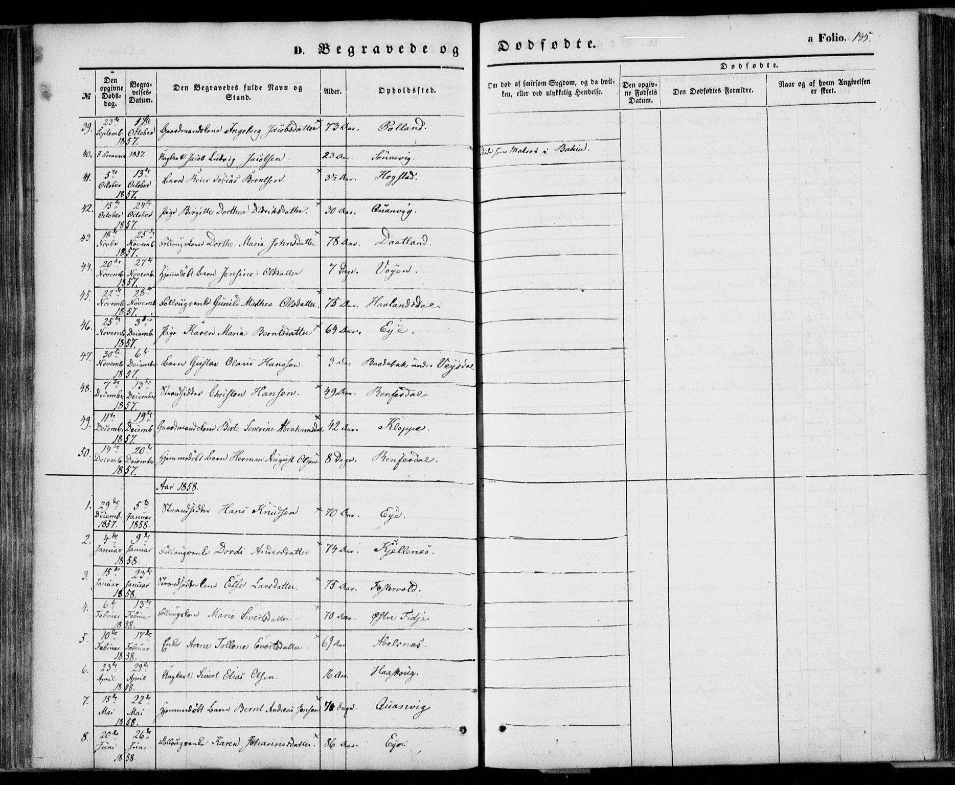 Flekkefjord sokneprestkontor, AV/SAK-1111-0012/F/Fa/Fab/L0004: Parish register (official) no. A 4, 1850-1875, p. 185