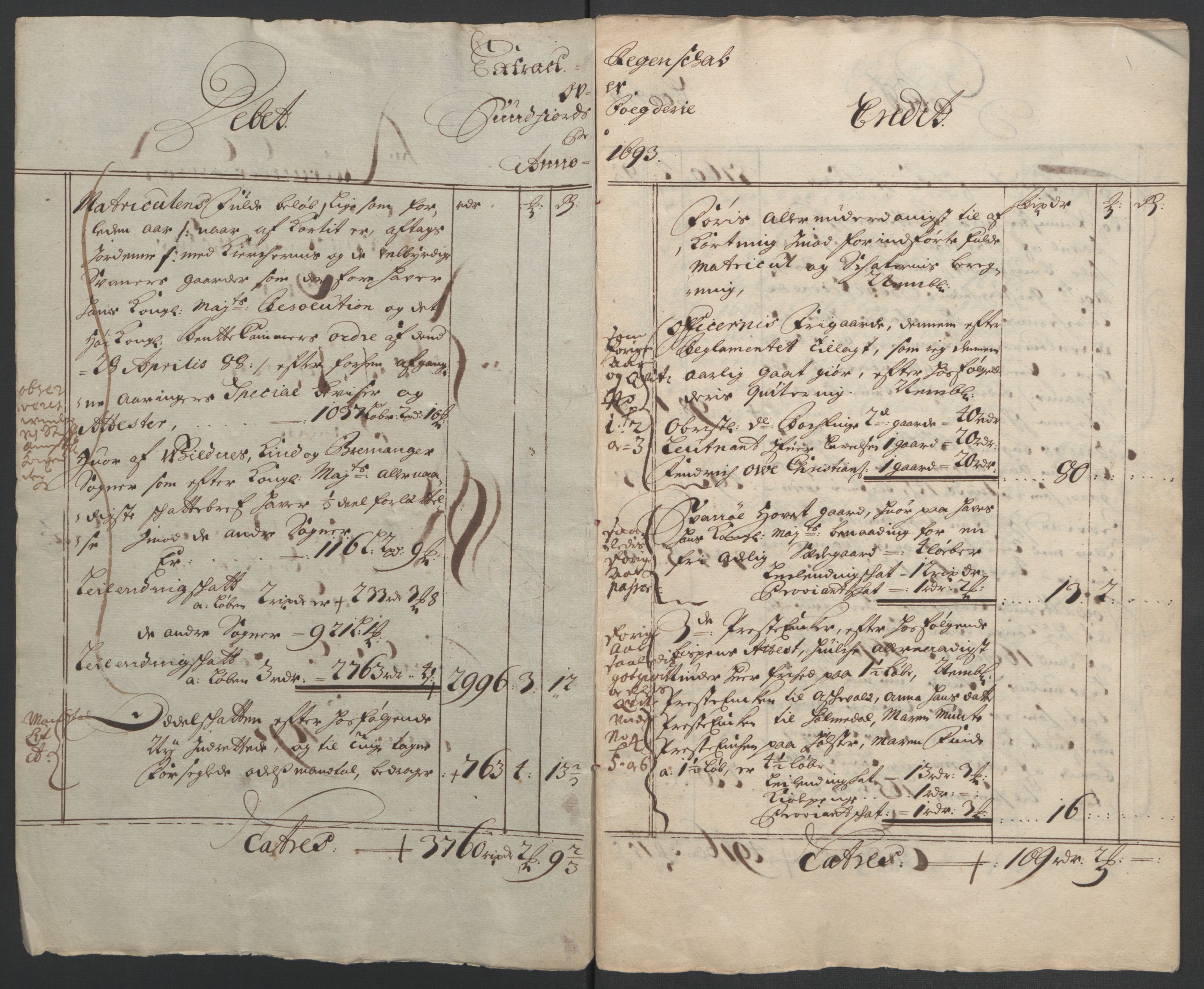 Rentekammeret inntil 1814, Reviderte regnskaper, Fogderegnskap, AV/RA-EA-4092/R53/L3421: Fogderegnskap Sunn- og Nordfjord, 1693-1694, p. 5