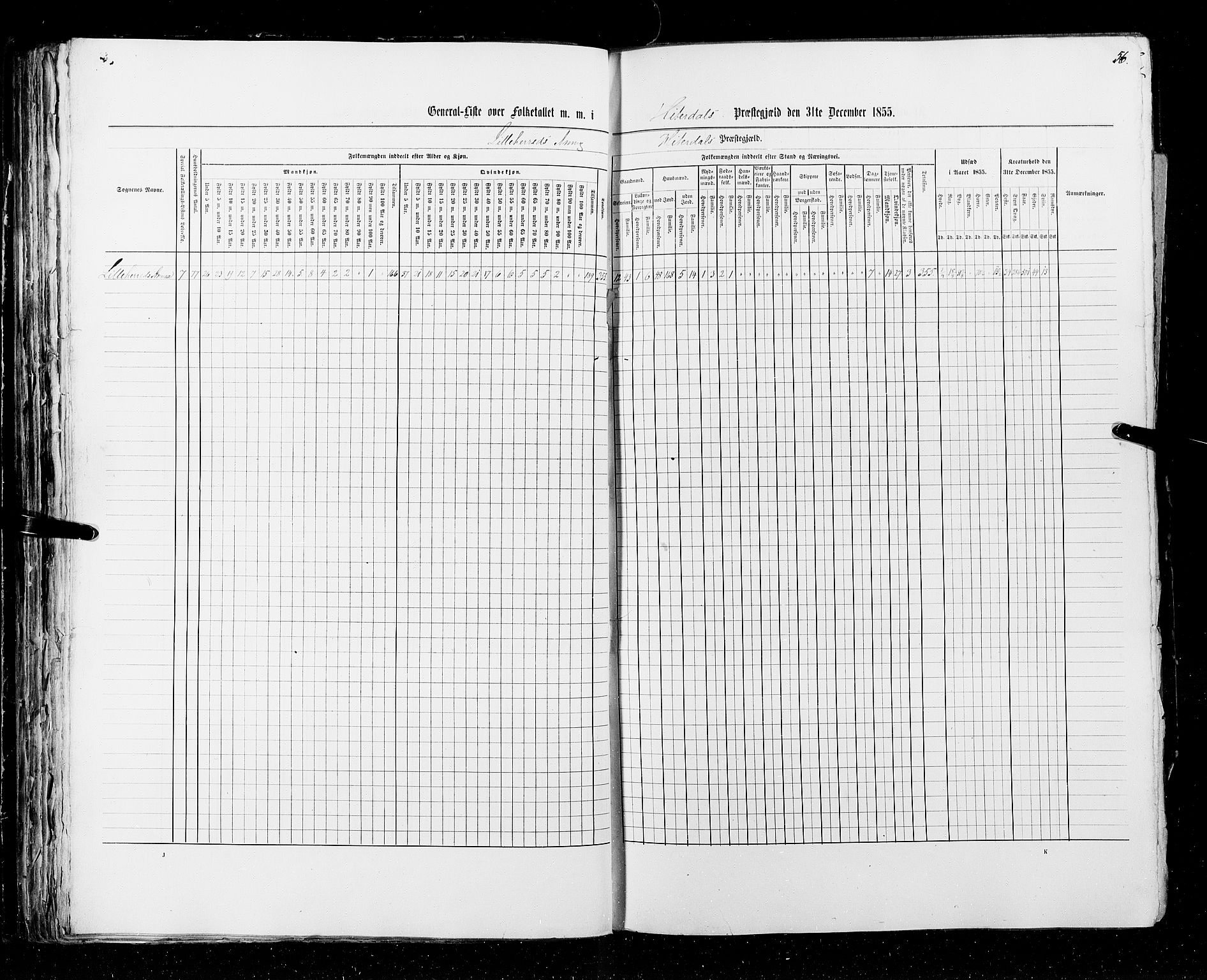 RA, Census 1855, vol. 3: Bratsberg amt, Nedenes amt og Lister og Mandal amt, 1855, p. 56