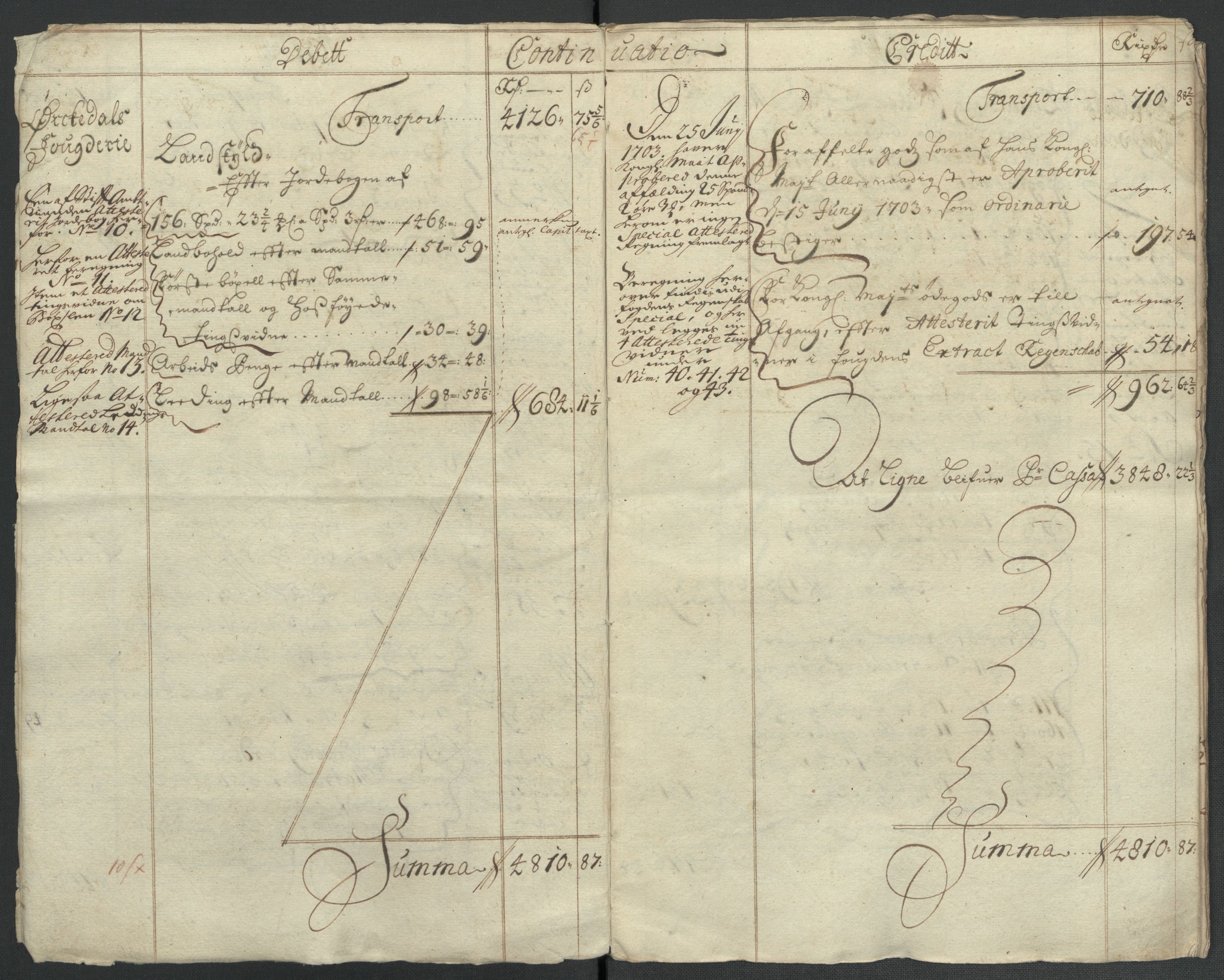 Rentekammeret inntil 1814, Reviderte regnskaper, Fogderegnskap, RA/EA-4092/R60/L3960: Fogderegnskap Orkdal og Gauldal, 1710, p. 7