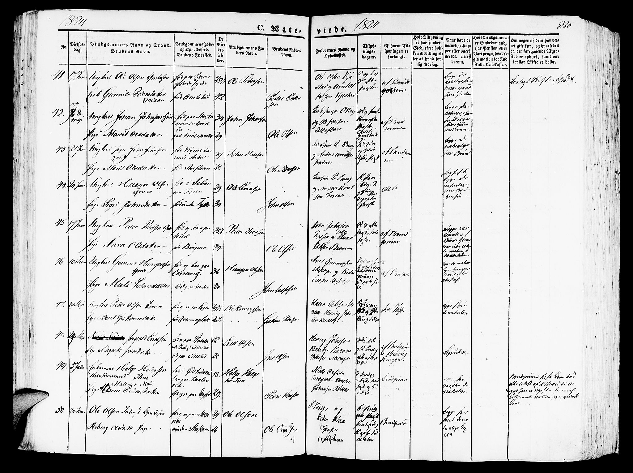 Ministerialprotokoller, klokkerbøker og fødselsregistre - Nord-Trøndelag, SAT/A-1458/709/L0070: Parish register (official) no. 709A10, 1820-1832, p. 320